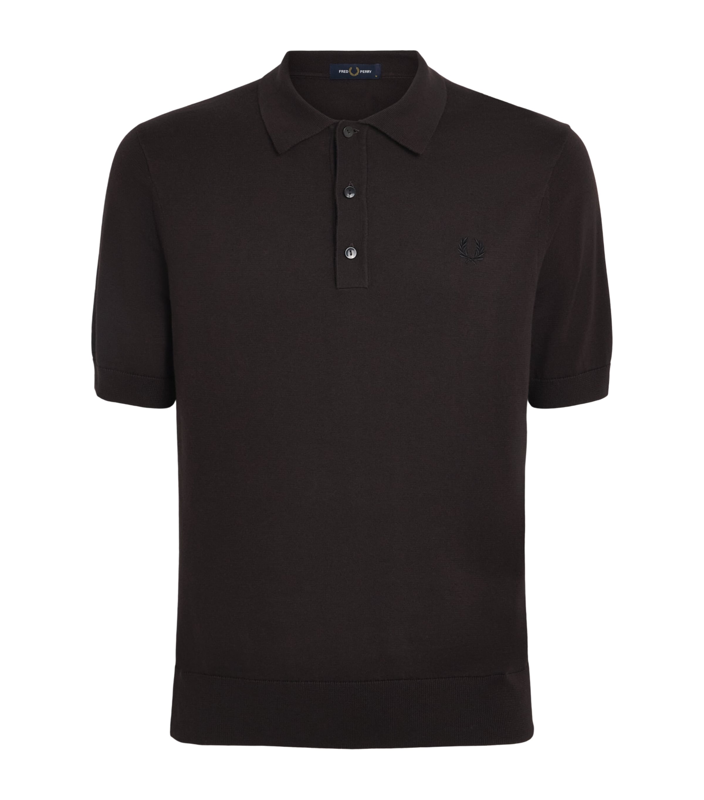 Fred Perry Mens Cotton Knitted Polo Shirt Rich Brown