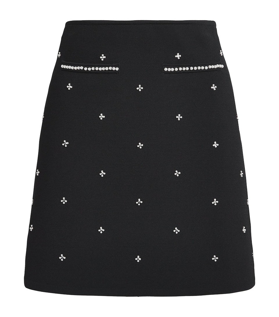 Rhinestone-Embellished Mini Skirt