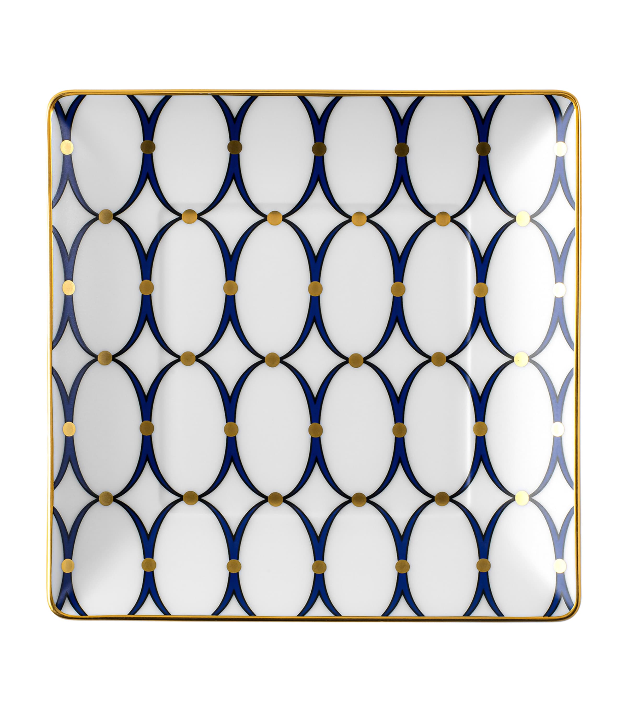 Wedgwood Renaissance Gold Square Tray (14cm x 14cm) Blue