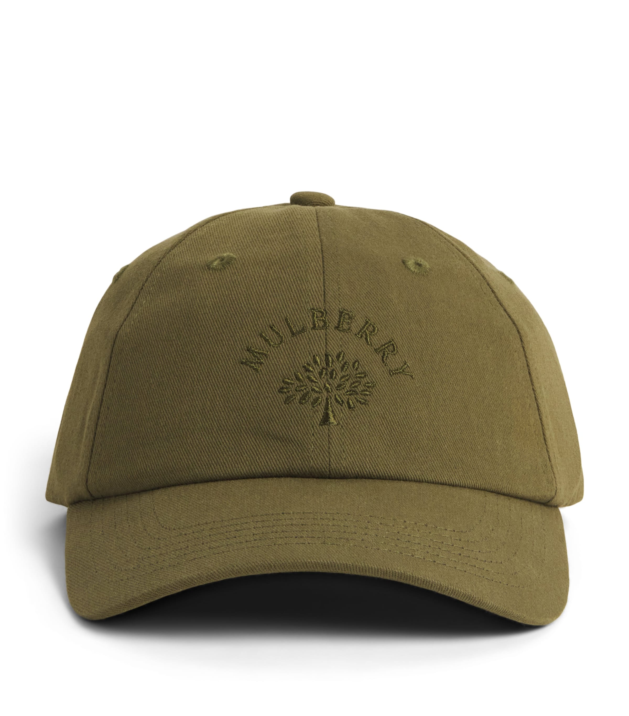Mulberry Embroidered Logo Cap Khaki