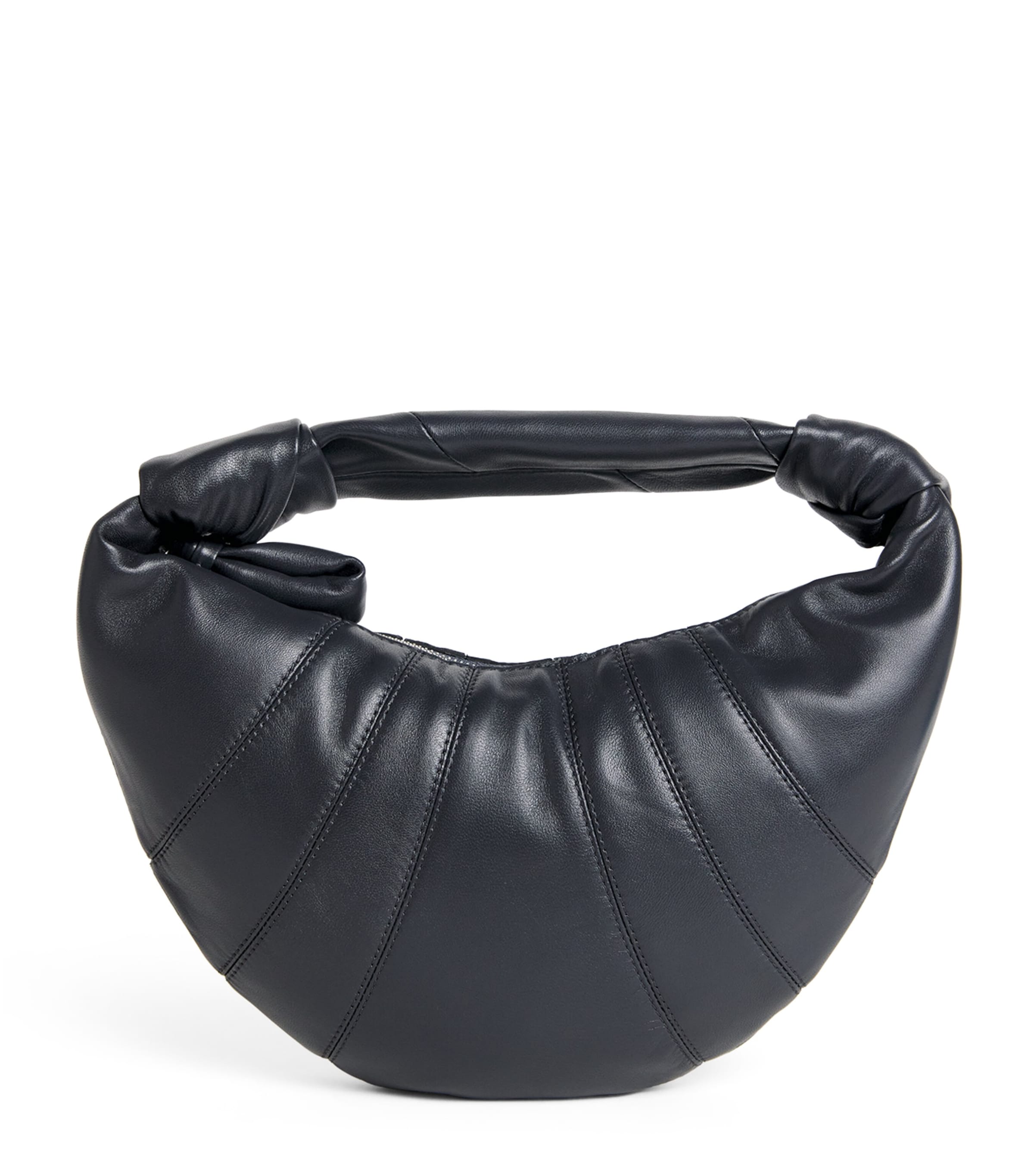 Mini Leather Croissant Shoulder Bag