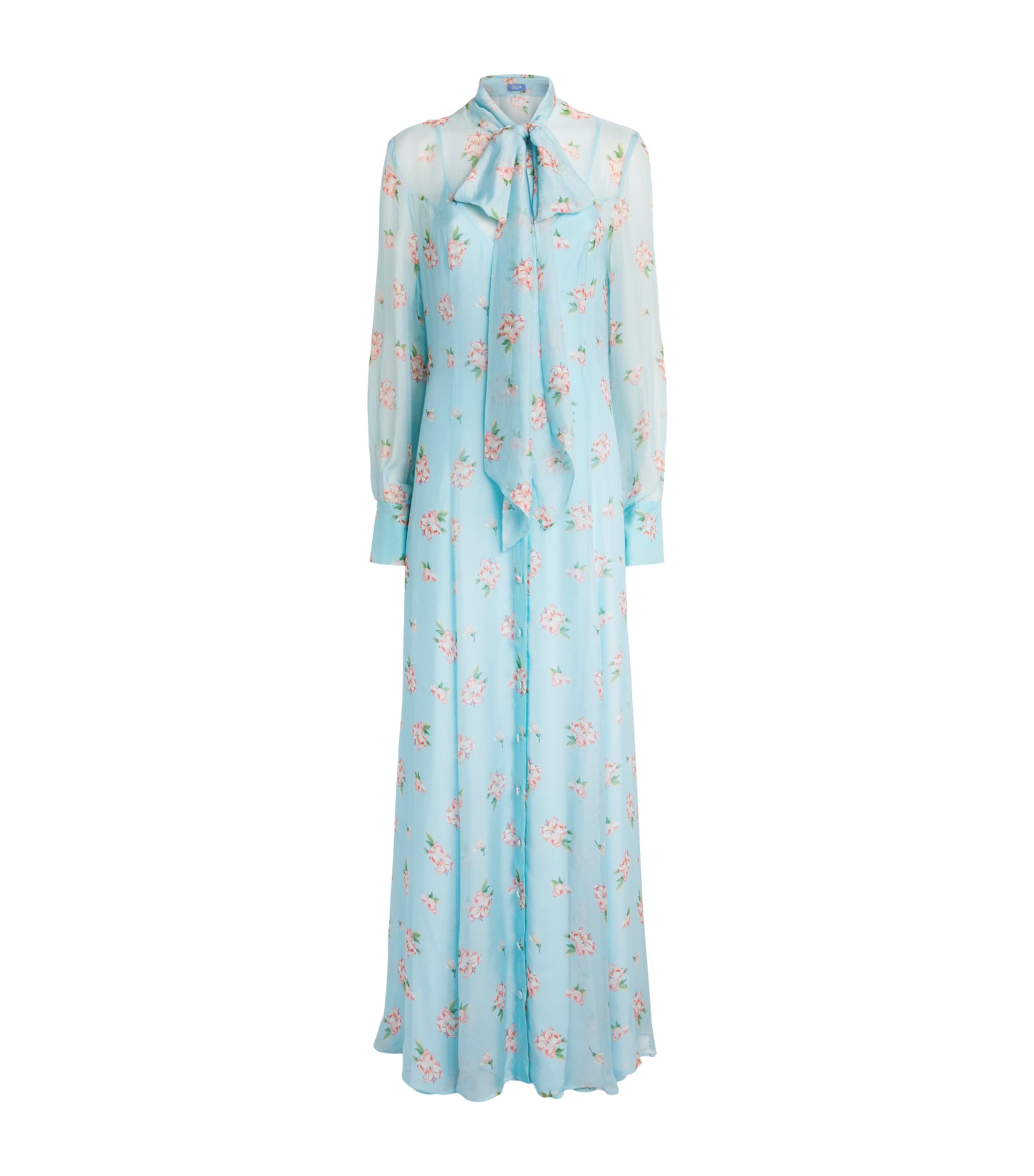 LEO LIN Womens Floral Lilith Maxi Dress Ditsy Floral Blue