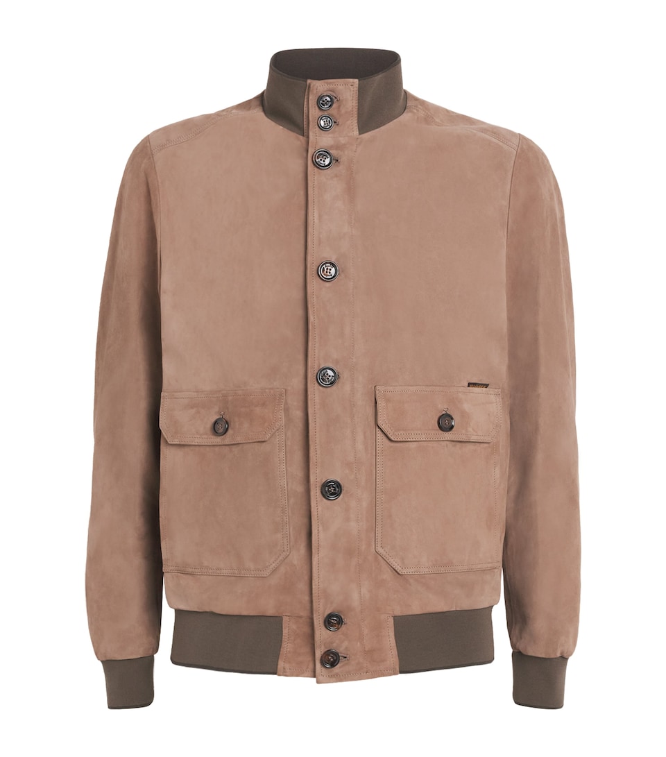 Moorer Mens Suede Field Jacket Visone