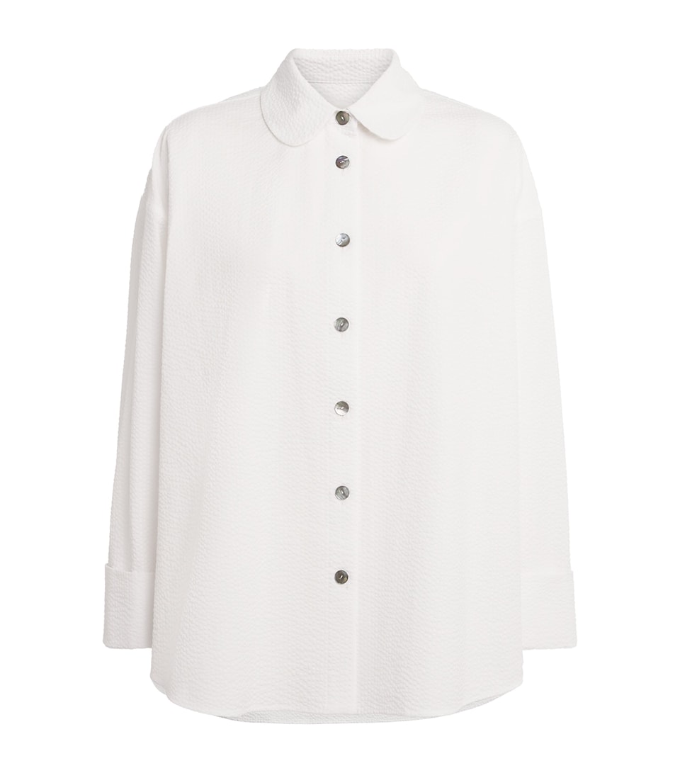 Seersucker Cotton Oversized Shirt