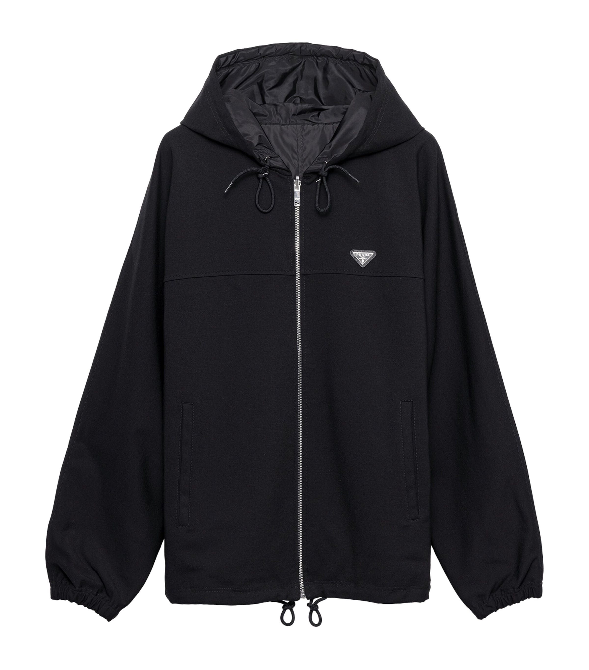 Prada Mens Technical Hooded Jacket Black