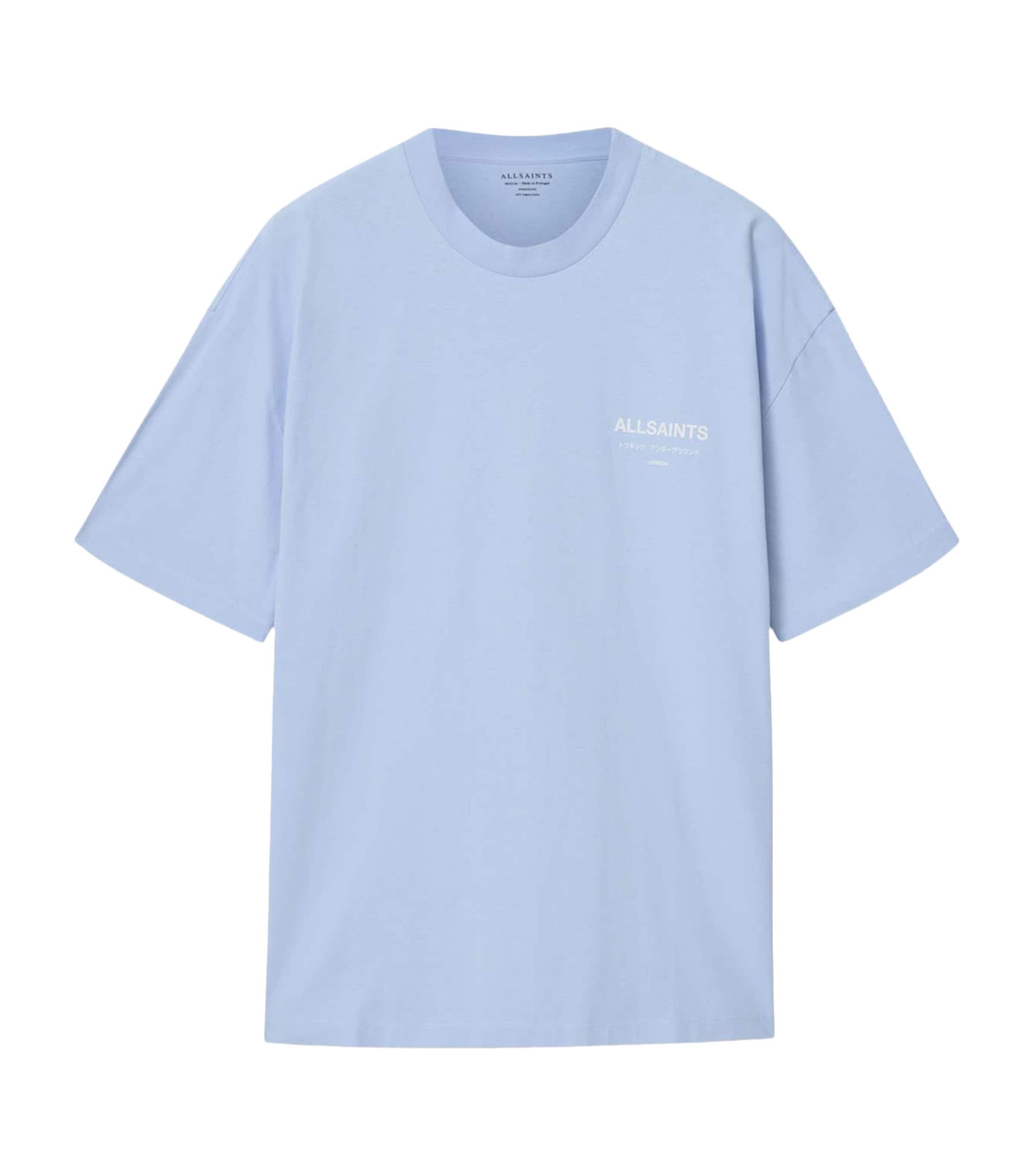 AllSaints Mens Organic Cotton Underground T-Shirt Villa Blue