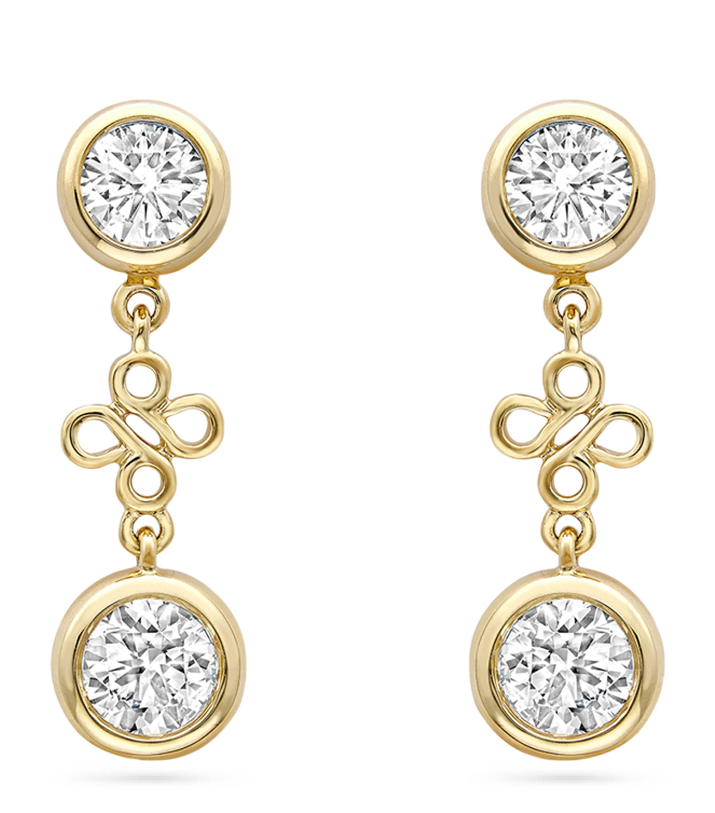 Yellow Gold and Diamond Beach Earrings