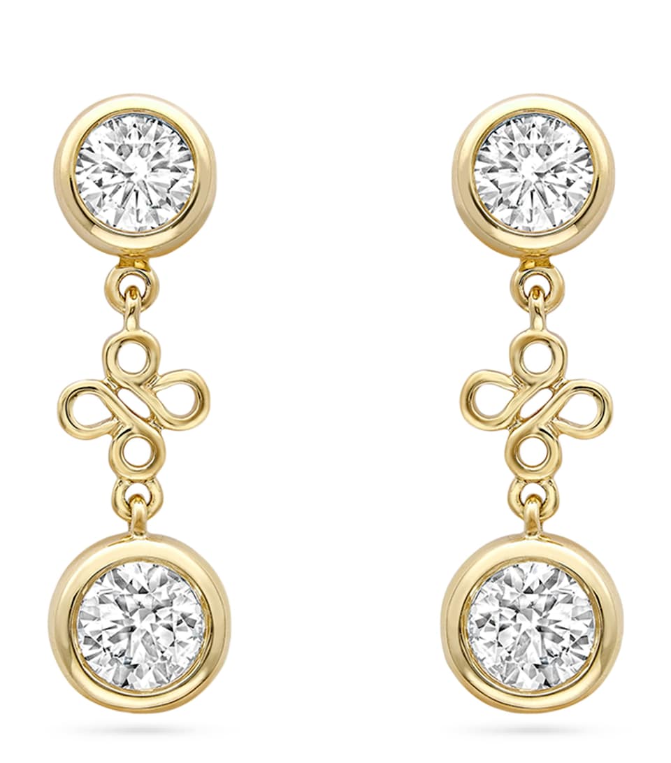 Yellow Gold and Diamond Beach Earrings