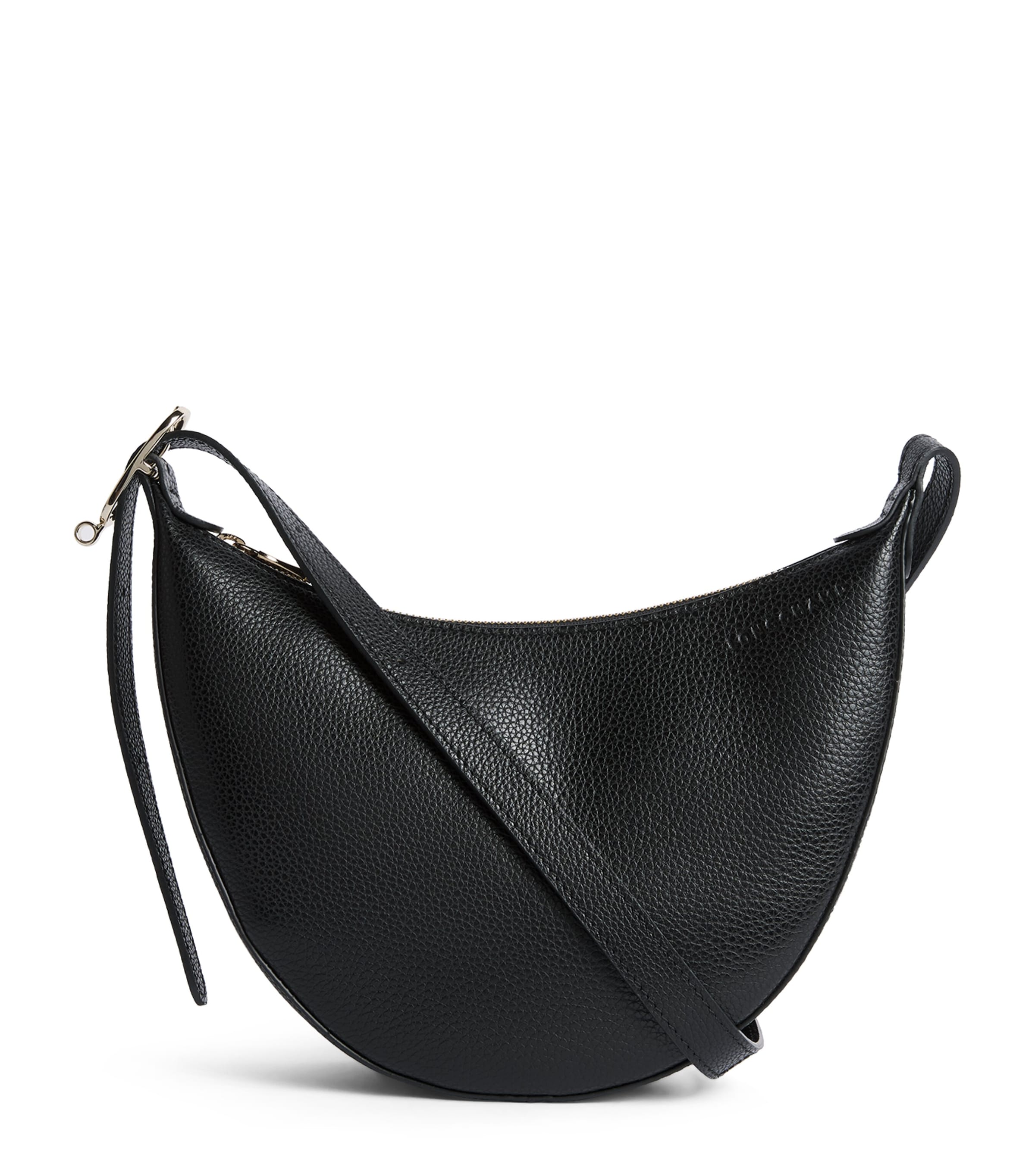 Longchamp Leather Le Foulonné Cross-Body Bag Noir