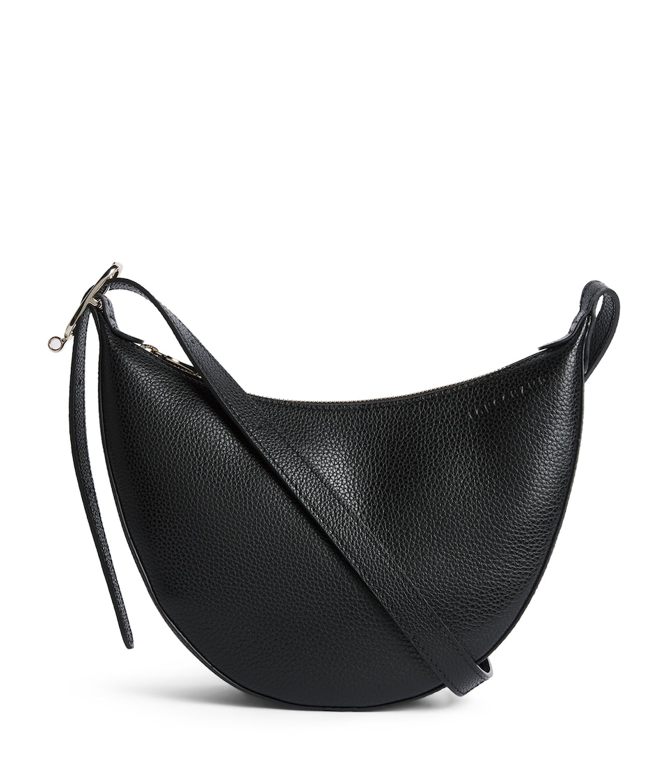 Longchamp Leather Le Foulonné Cross-Body Bag Noir