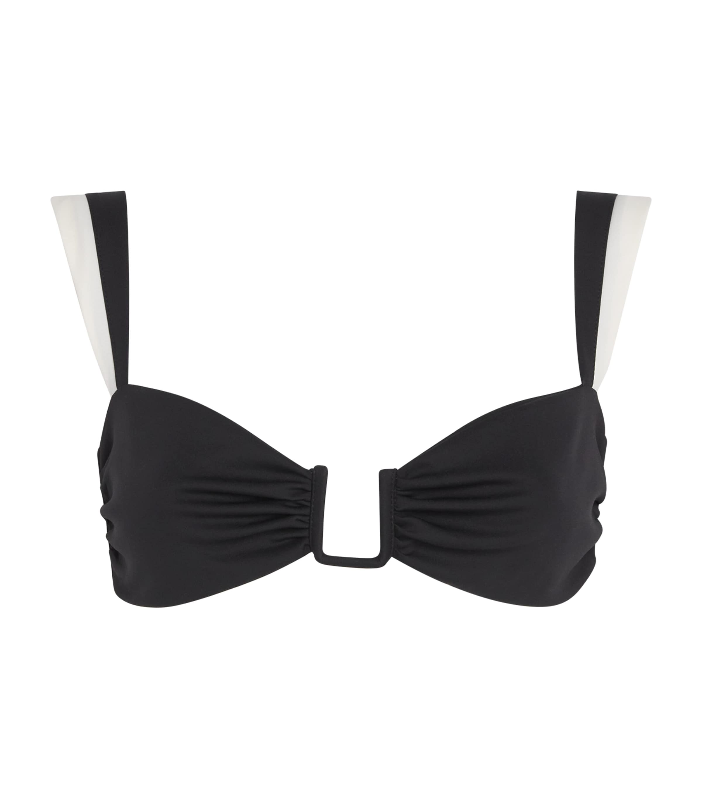 AWAY THAT DAY Womens Cannes Bikini Top Black/ivory