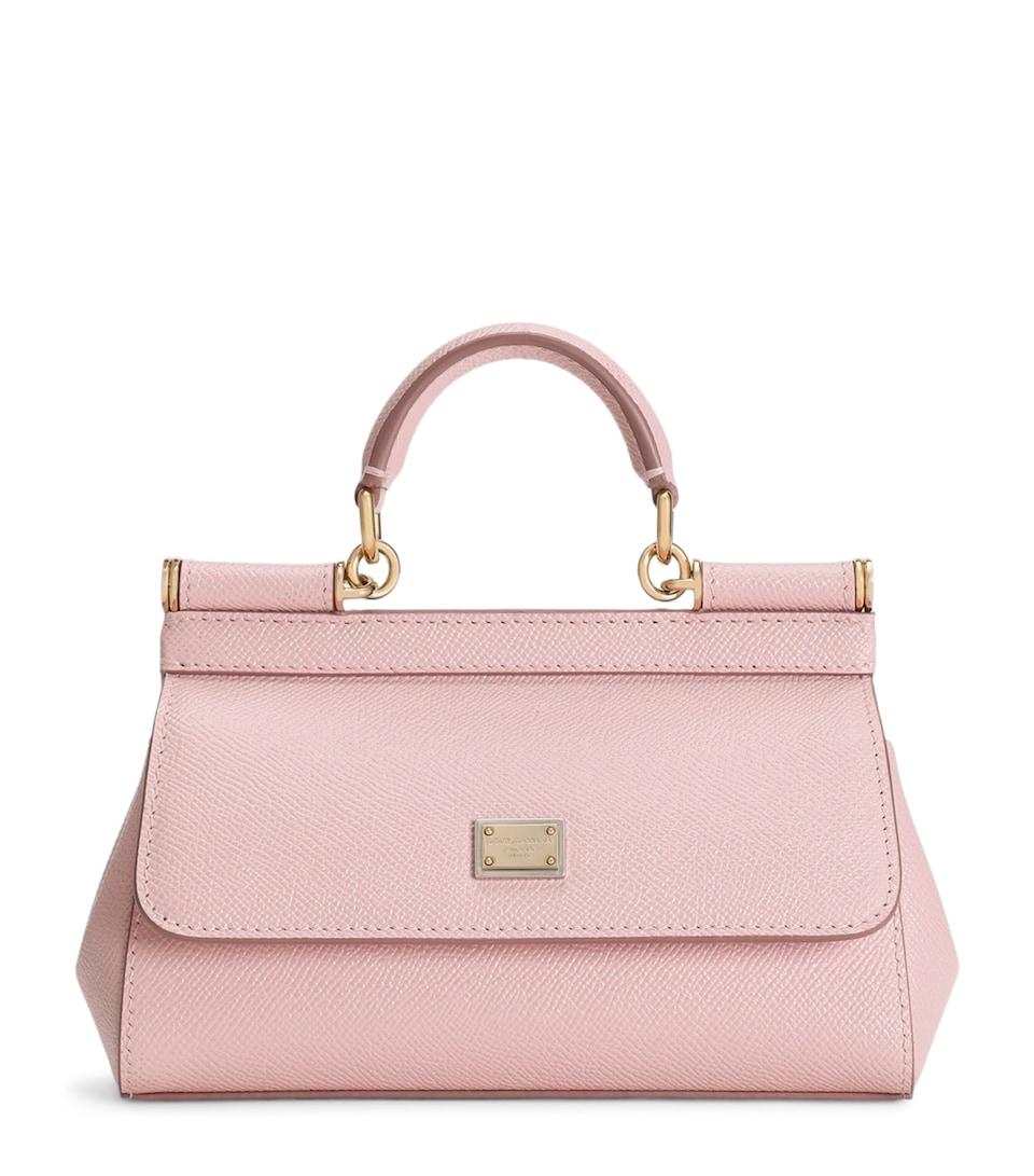 Dolce&Gabbana Mini Leather Sicily Top-Handle Bag Flesh Pin