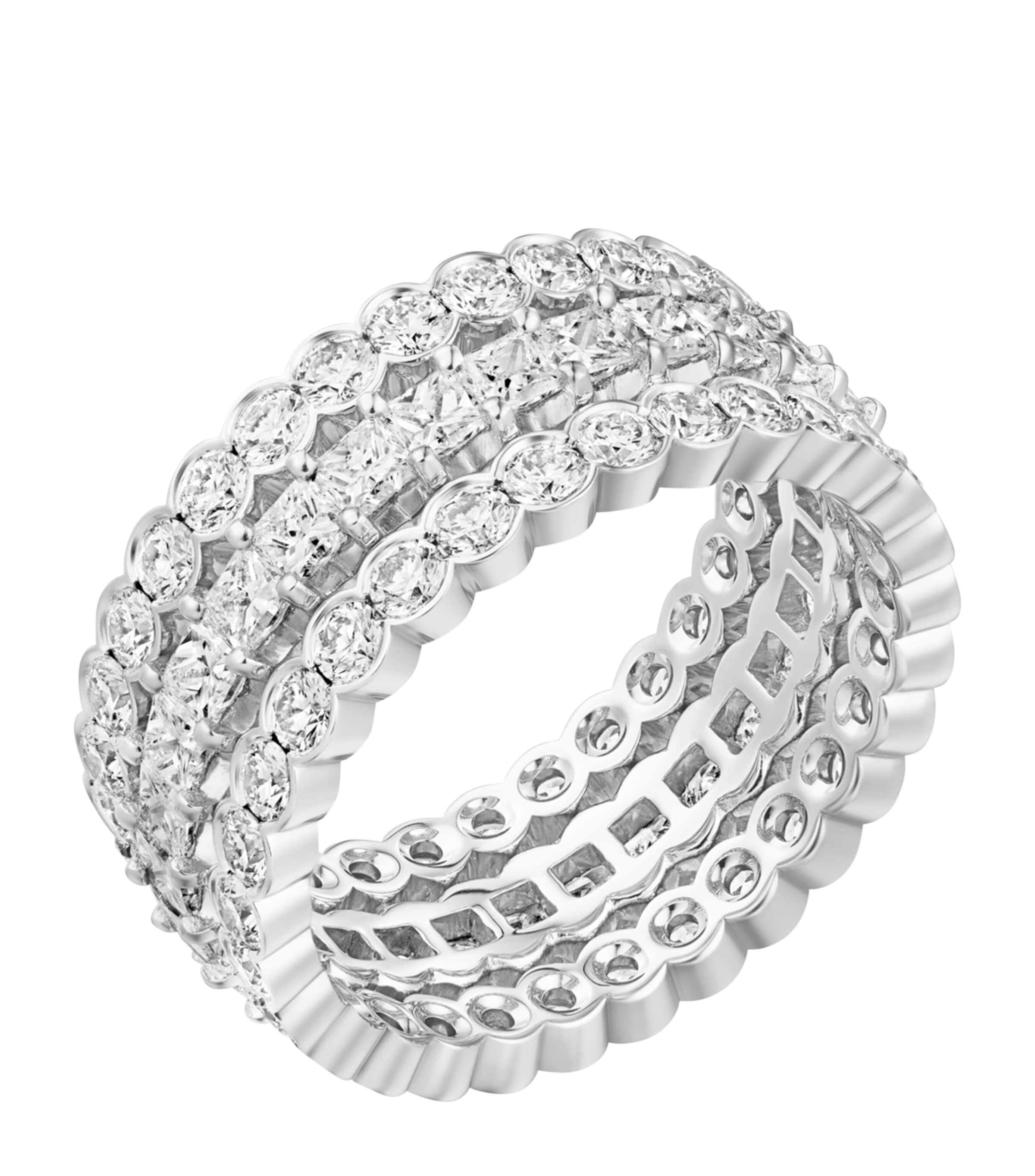 White Gold and Diamond Broderie de Cartier Ring