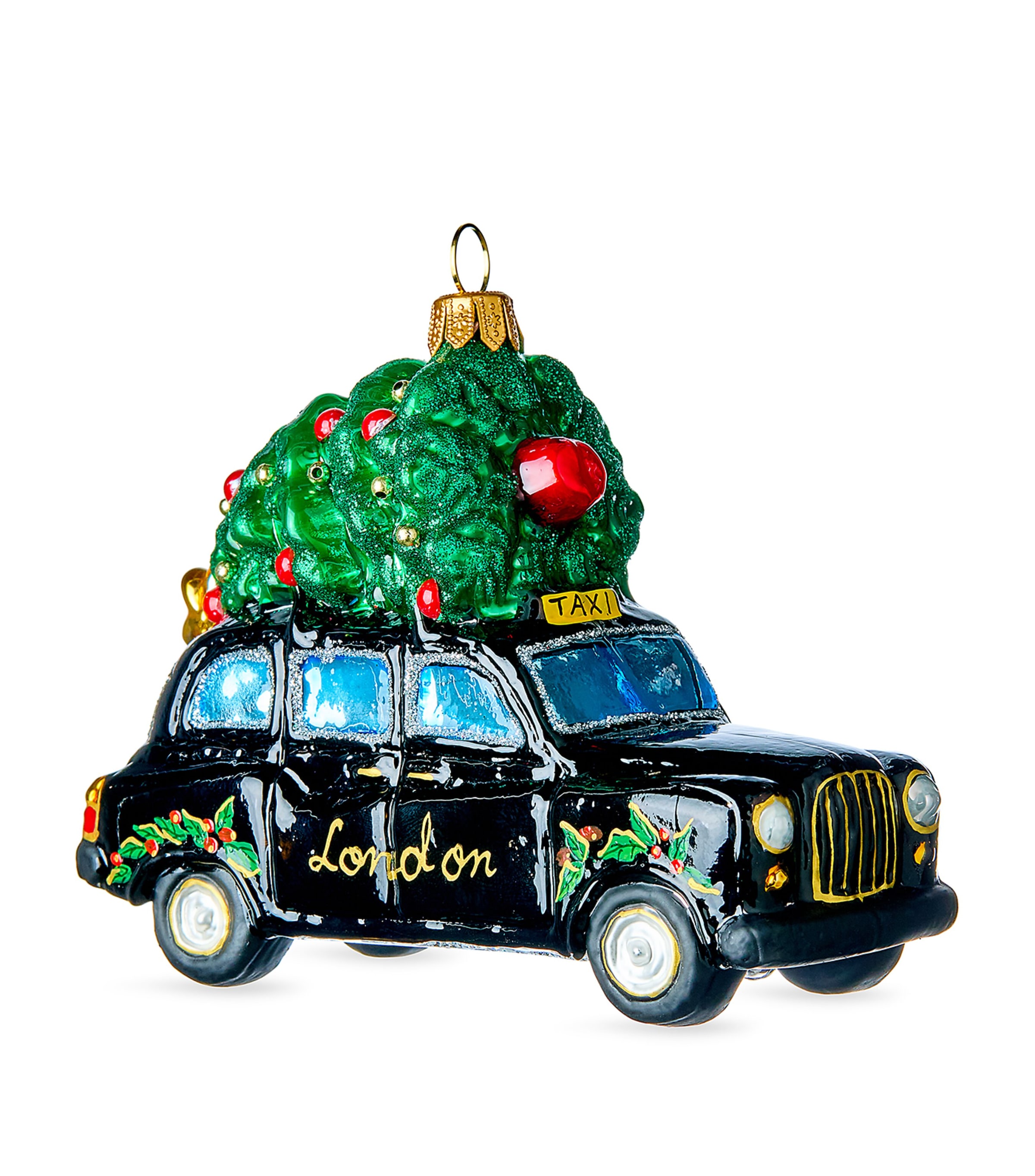 Glass London Taxi Tree Ornament