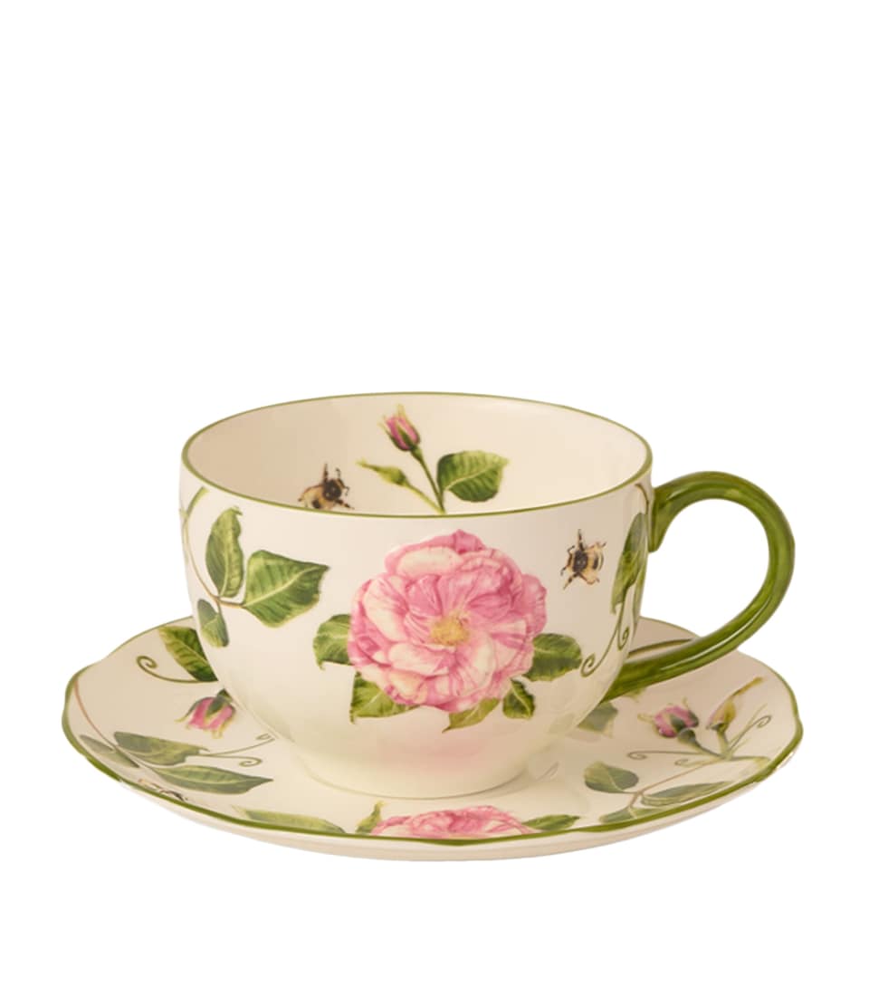 Halcyon Days The King's Rose Teacup and Saucer