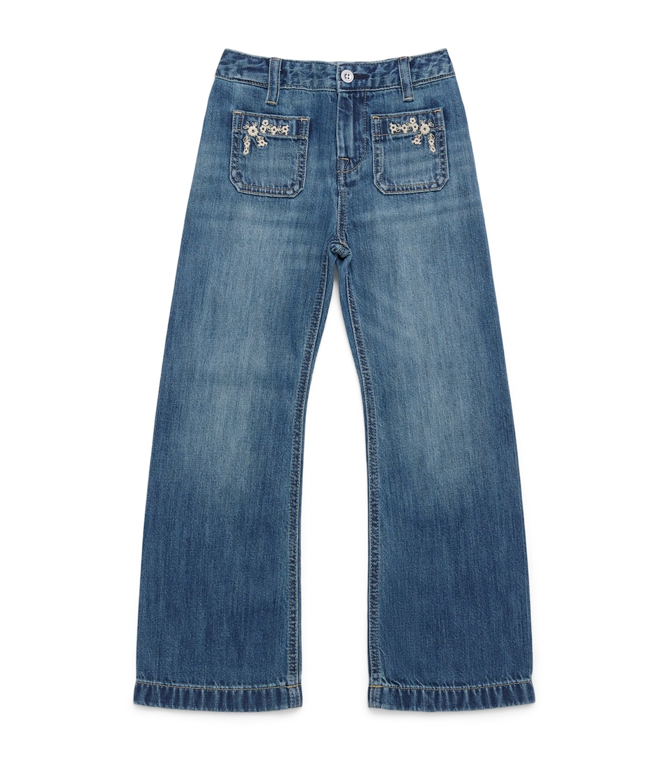Ralph Lauren Kids Embroidered Flared Jeans (2-6 Years) Tulare Wash