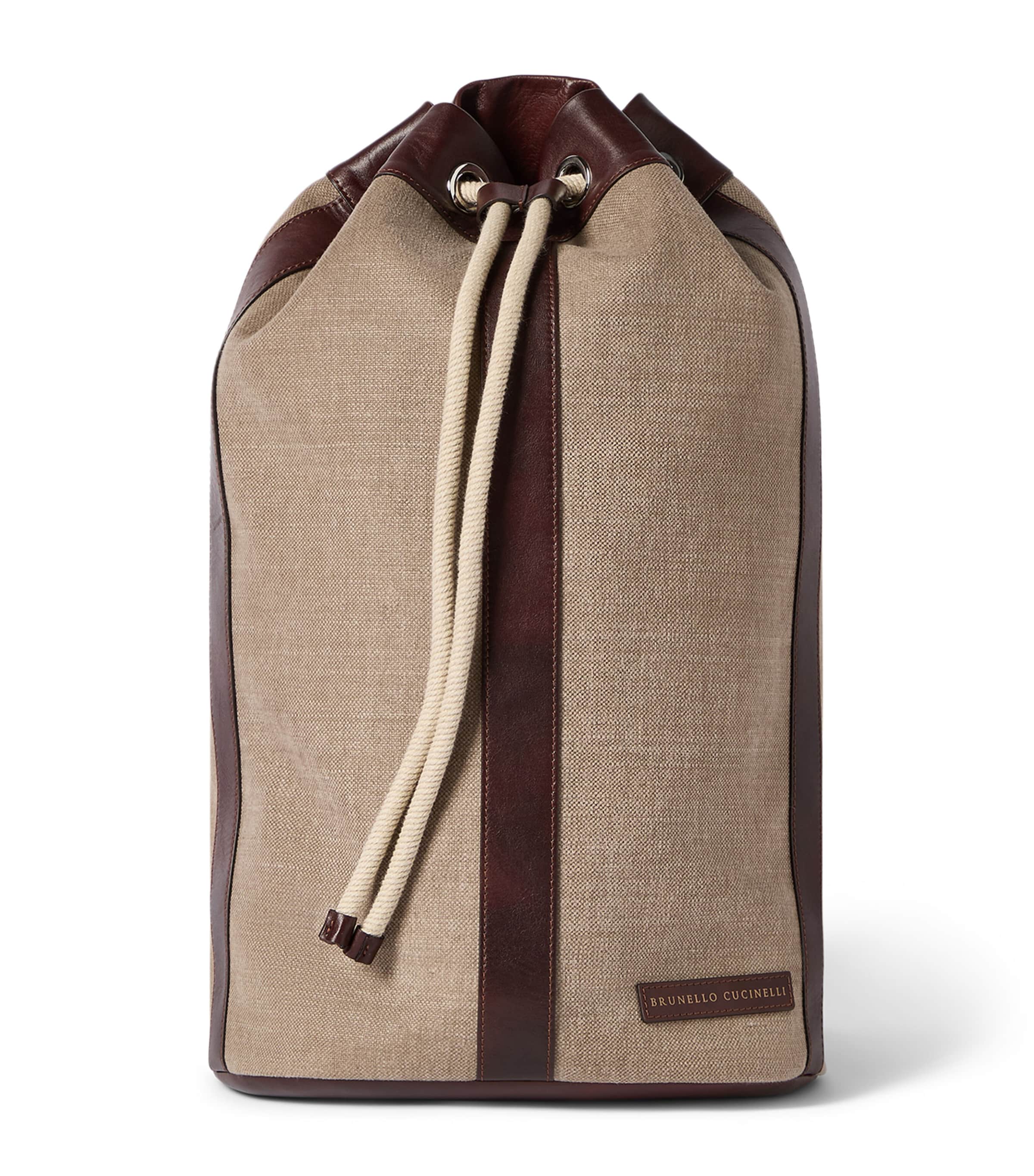 Brunello Cucinelli Cotton-Linen Leisure Backpack
