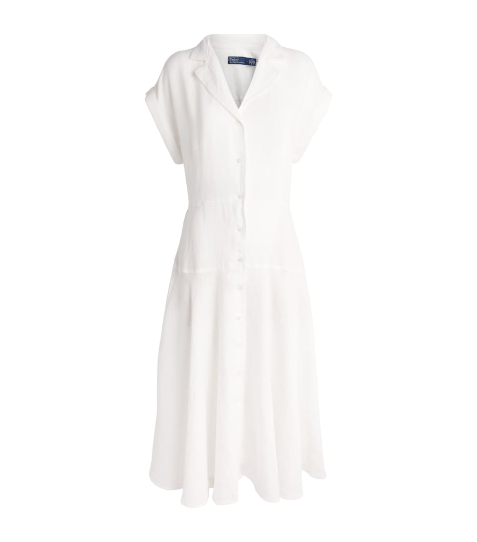 Polo Ralph Lauren Womens Linen Shirt Dress White