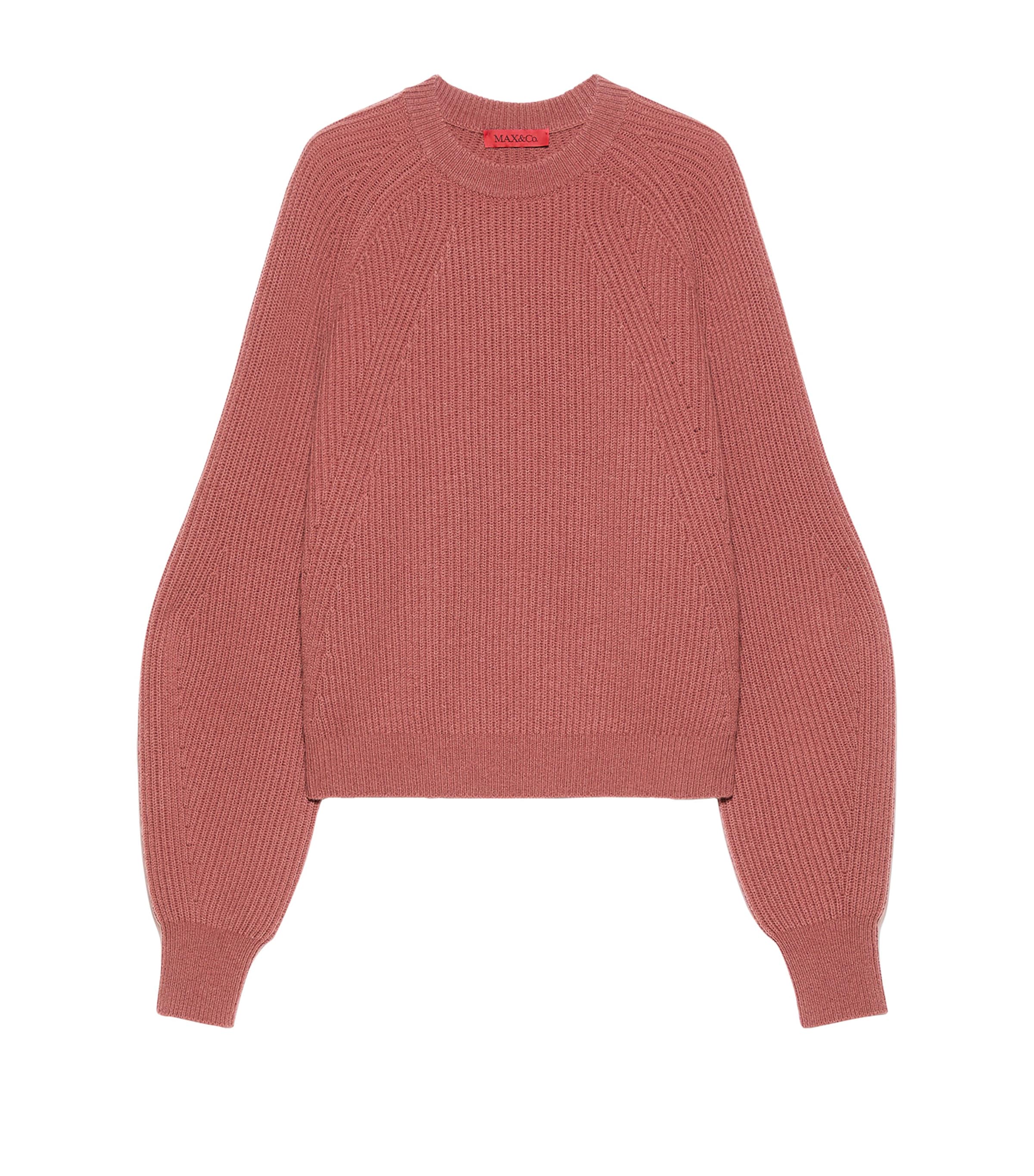 MAX&Co. Womens Wool-Cashmere Balloon-Sleeve Sweater Cocoa