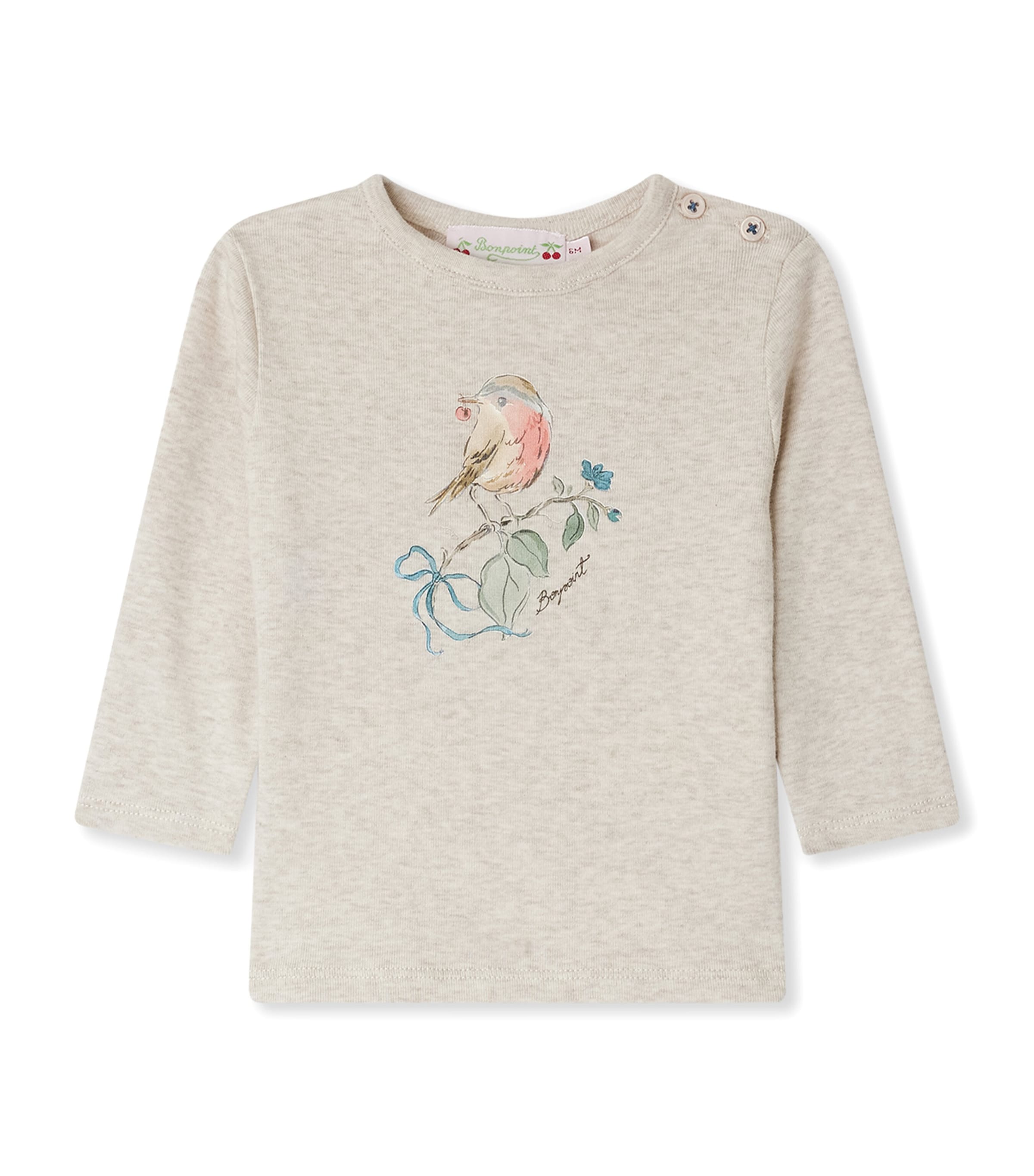 Cotton Long-Sleeve Bird T-Shirt (6-18 Months)