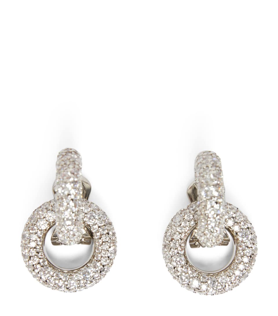 Rhinestone-Embellished Hoop Earrings
