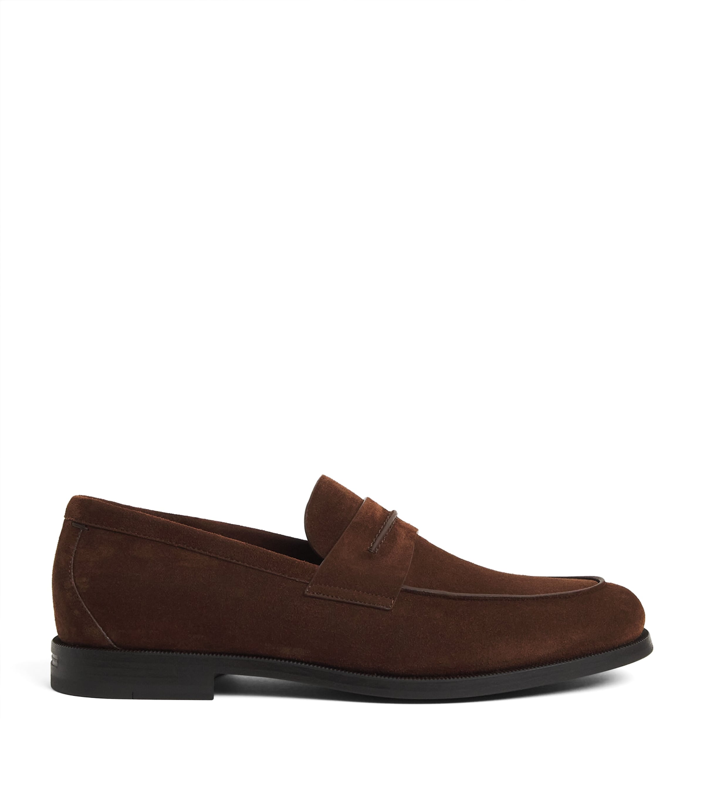 Zegna Suede Corso Moccasins Mid Brown