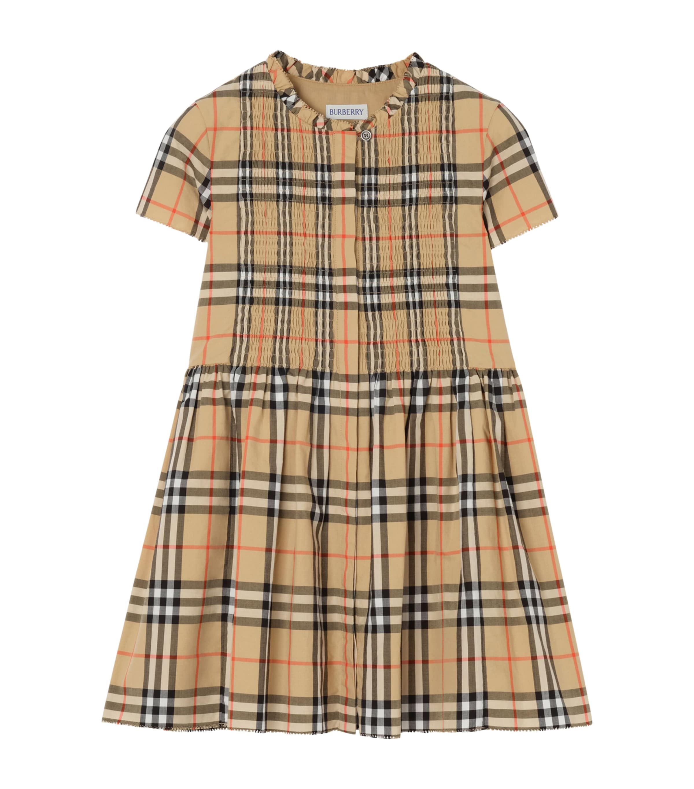 Burberry Kids Cotton Check Dress (4-12 Years) Sand Ip Check