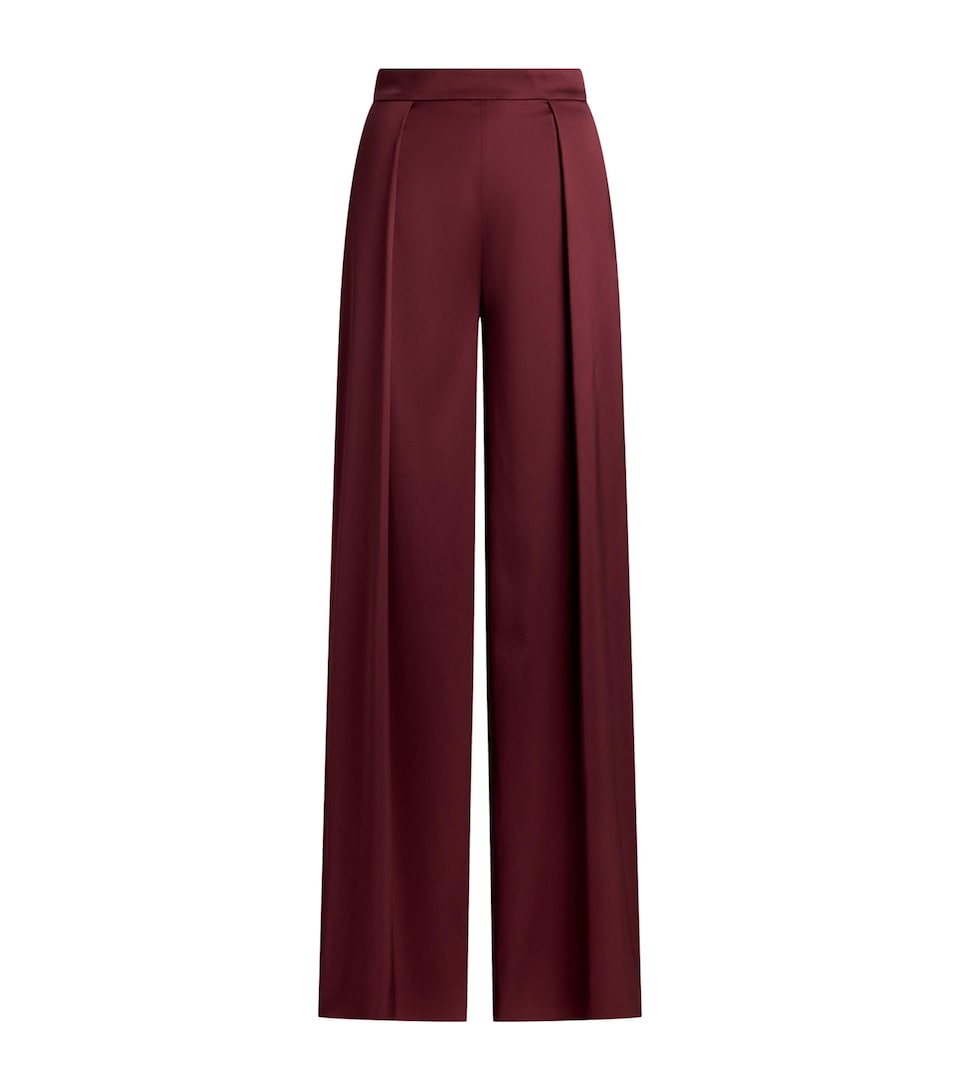 Ralph Lauren Collection Womens Satin Masina Wide-Leg Trousers Carmine