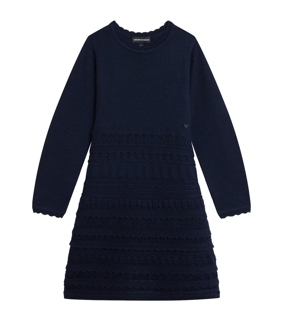 Virgin Wool-Blend Ruffle Knitted Dress (4-14 Years)