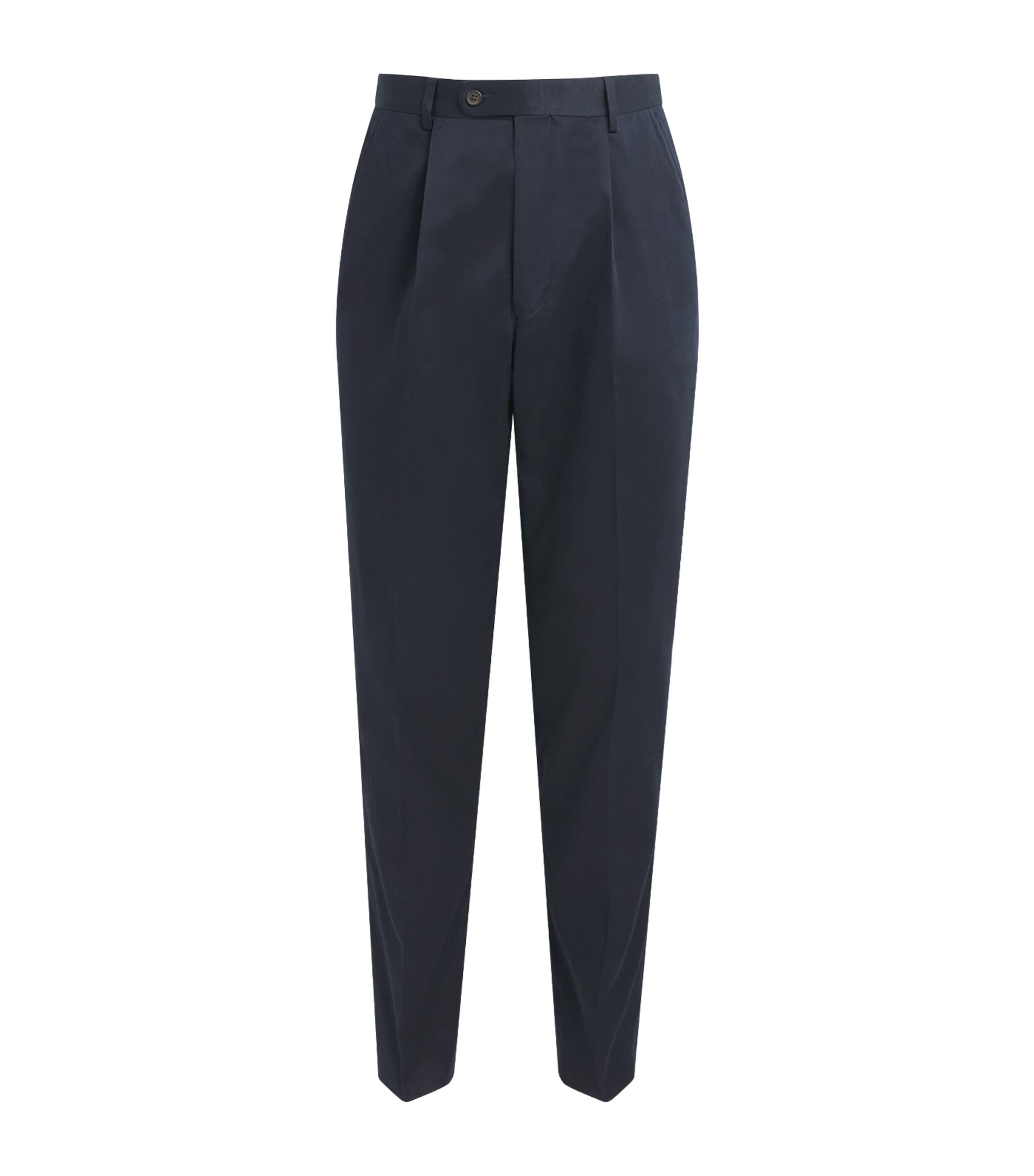N.Peal Mens Stretch-Cotton Atrani Trousers Navy