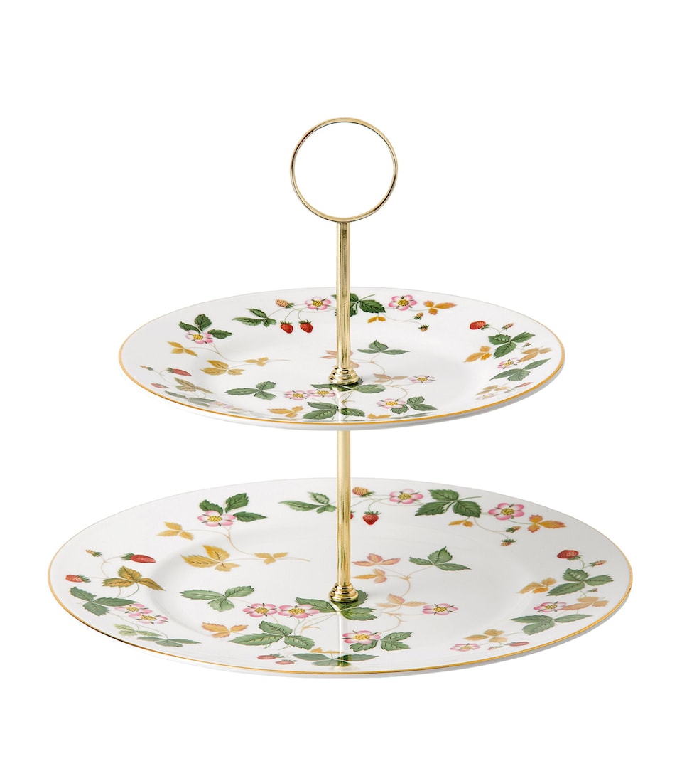Wild Strawberry Two-Tier Cake Stand