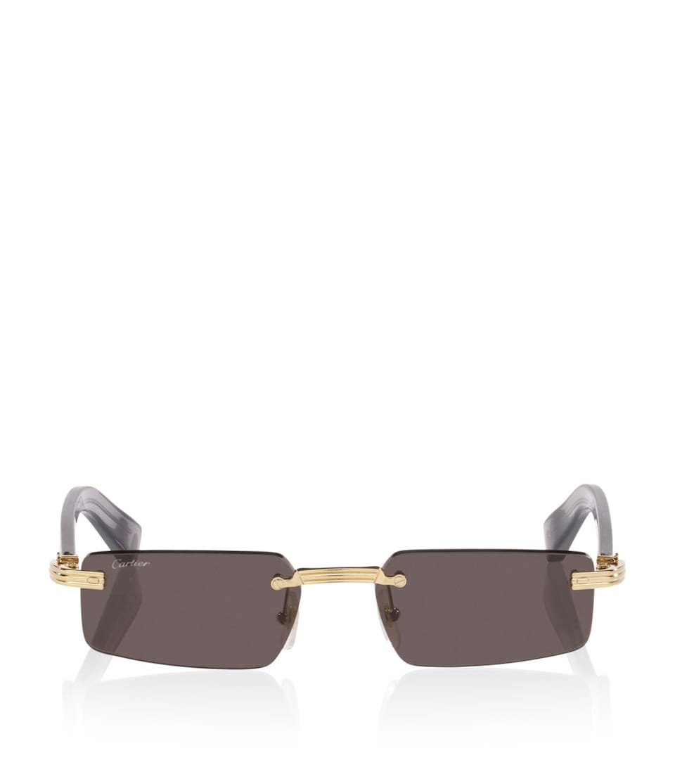 Cartier Narrow Rectangle Sunglasses Gold