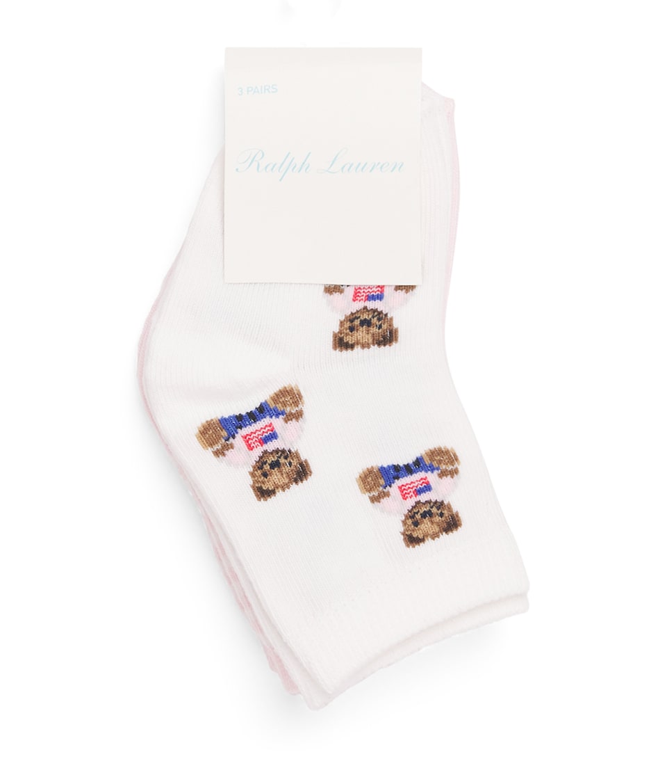 Ralph Lauren Kids Cotton Logo Socks (Pack of 3) White