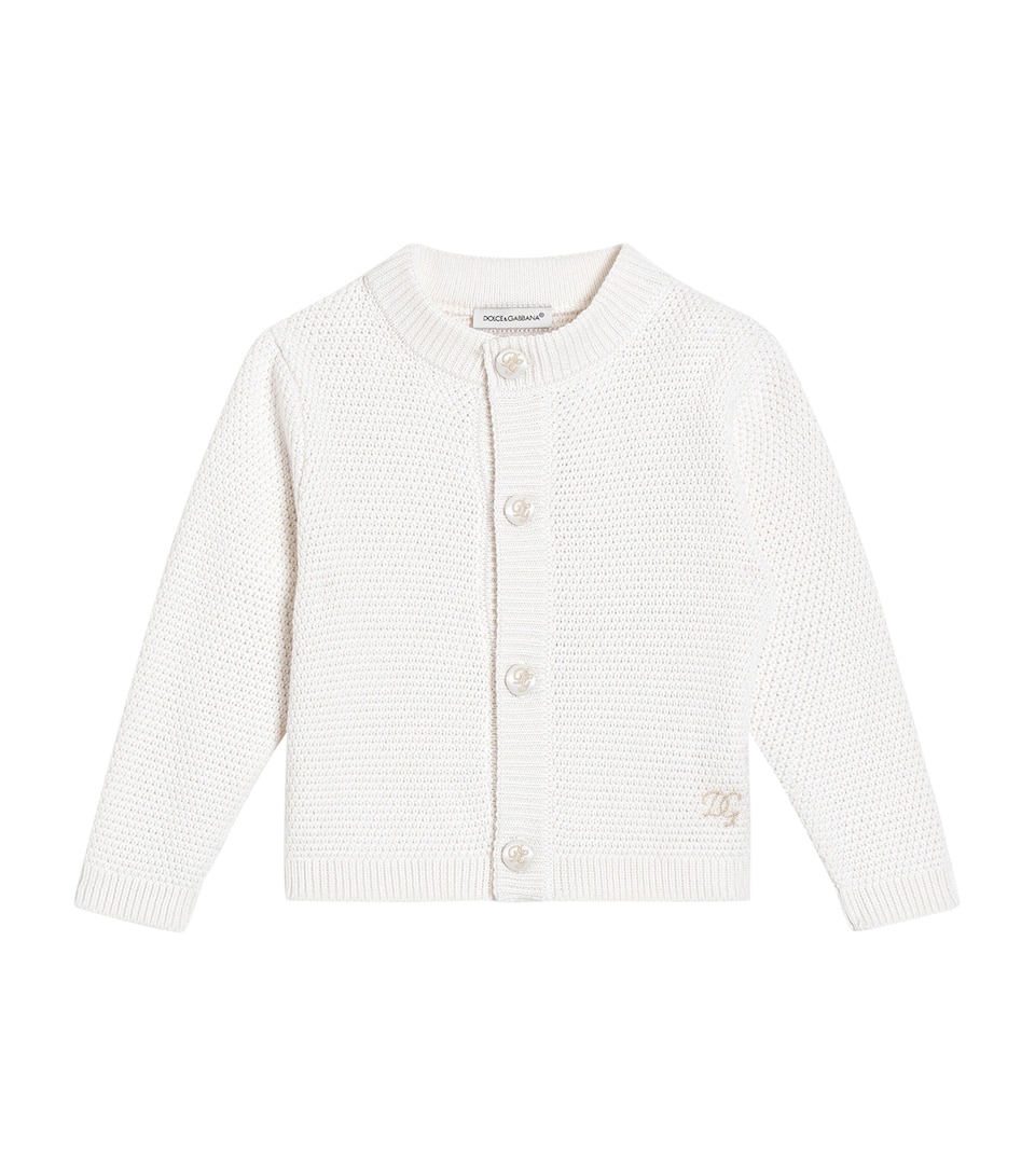 Dolce&Gabbana Kids Cotton-Cashmere Cardigan (3-30 Months) Natural White