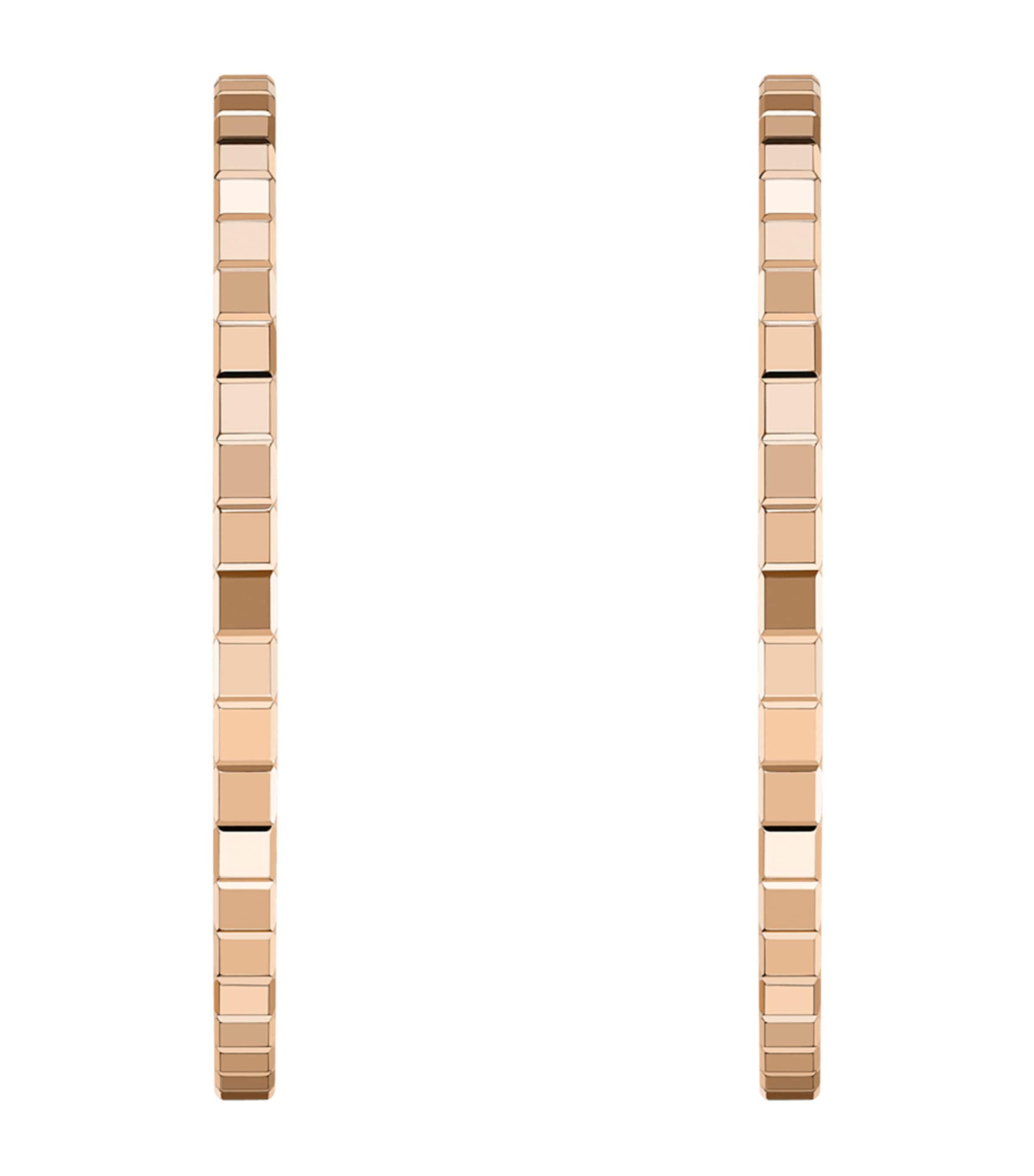 Rose Gold Ice Cube Hoop Earrings