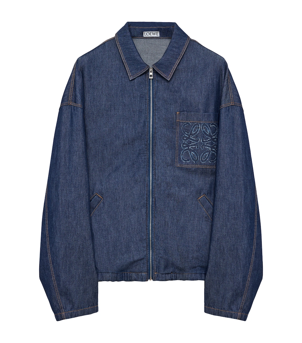 LOEWE Mens Anagram Denim Jacket Denim Blue
