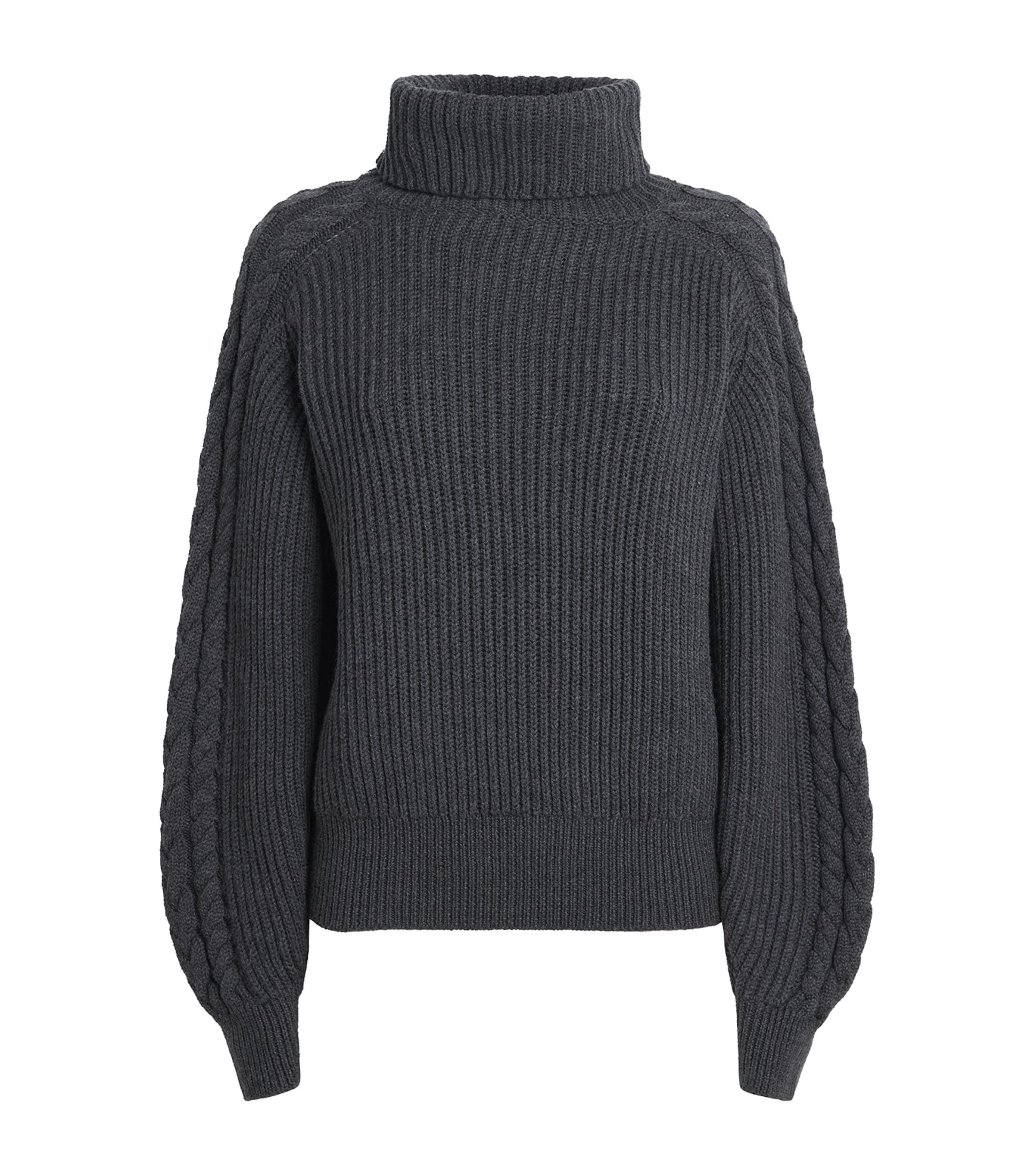 Joseph Womens Merino Rollneck Alodina Sweater Graphite Melange