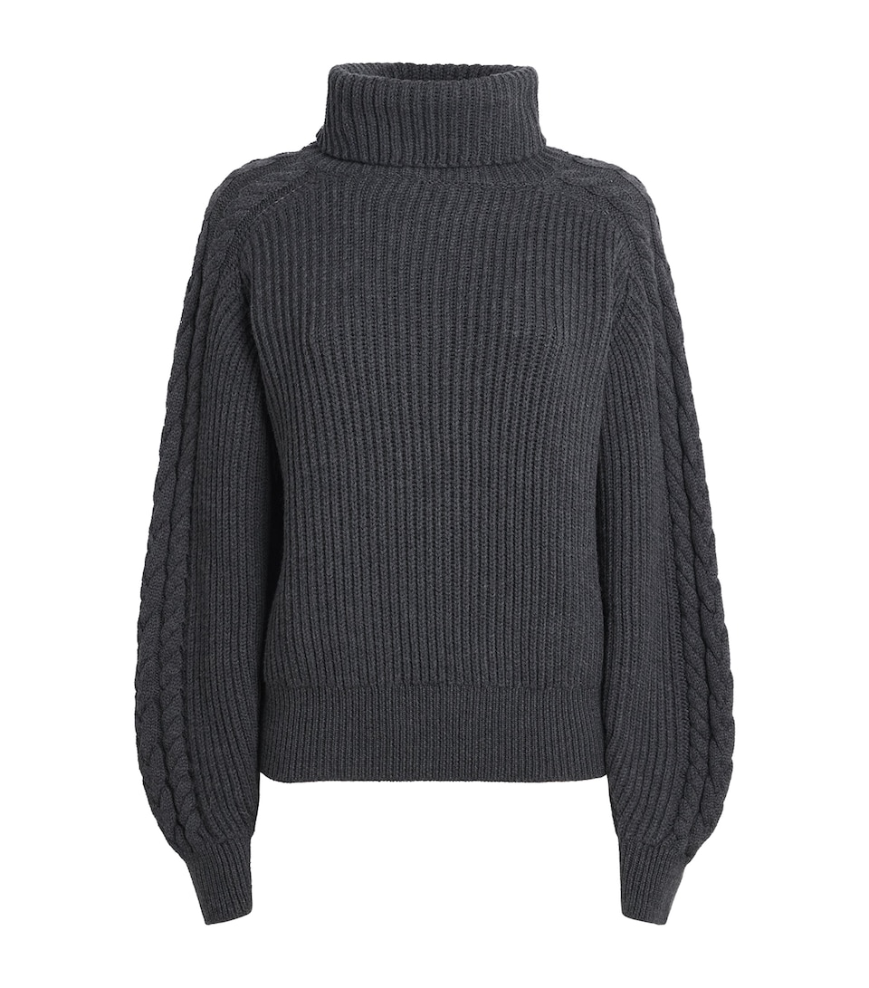 Joseph Womens Merino Rollneck Alodina Sweater Graphite Melange