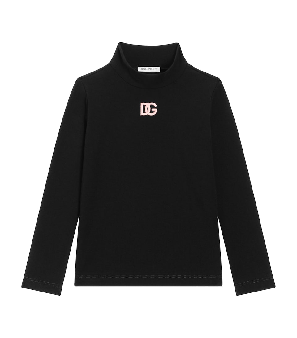 Dolce&Gabbana Kids Cotton-Silk Logo Sweater (8-12 Years) Black
