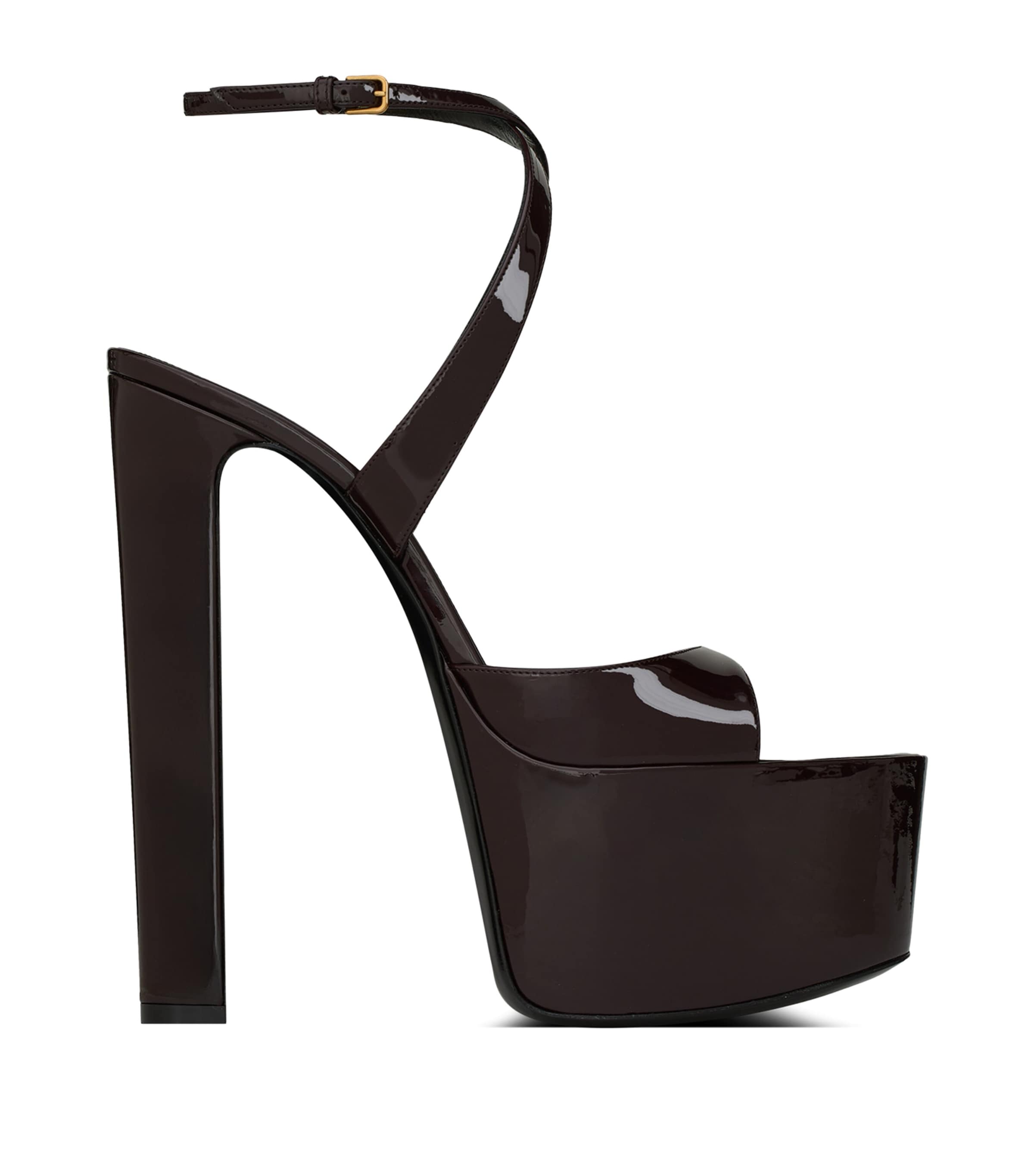 【Saint Laurent】ジョディ プラットフォーム サンダル 145 Jodie 145 platform leather sandals in white - Saint Laurent