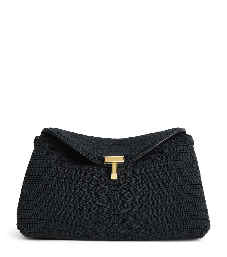 Toteme Mini Woven Clutch Bag Black