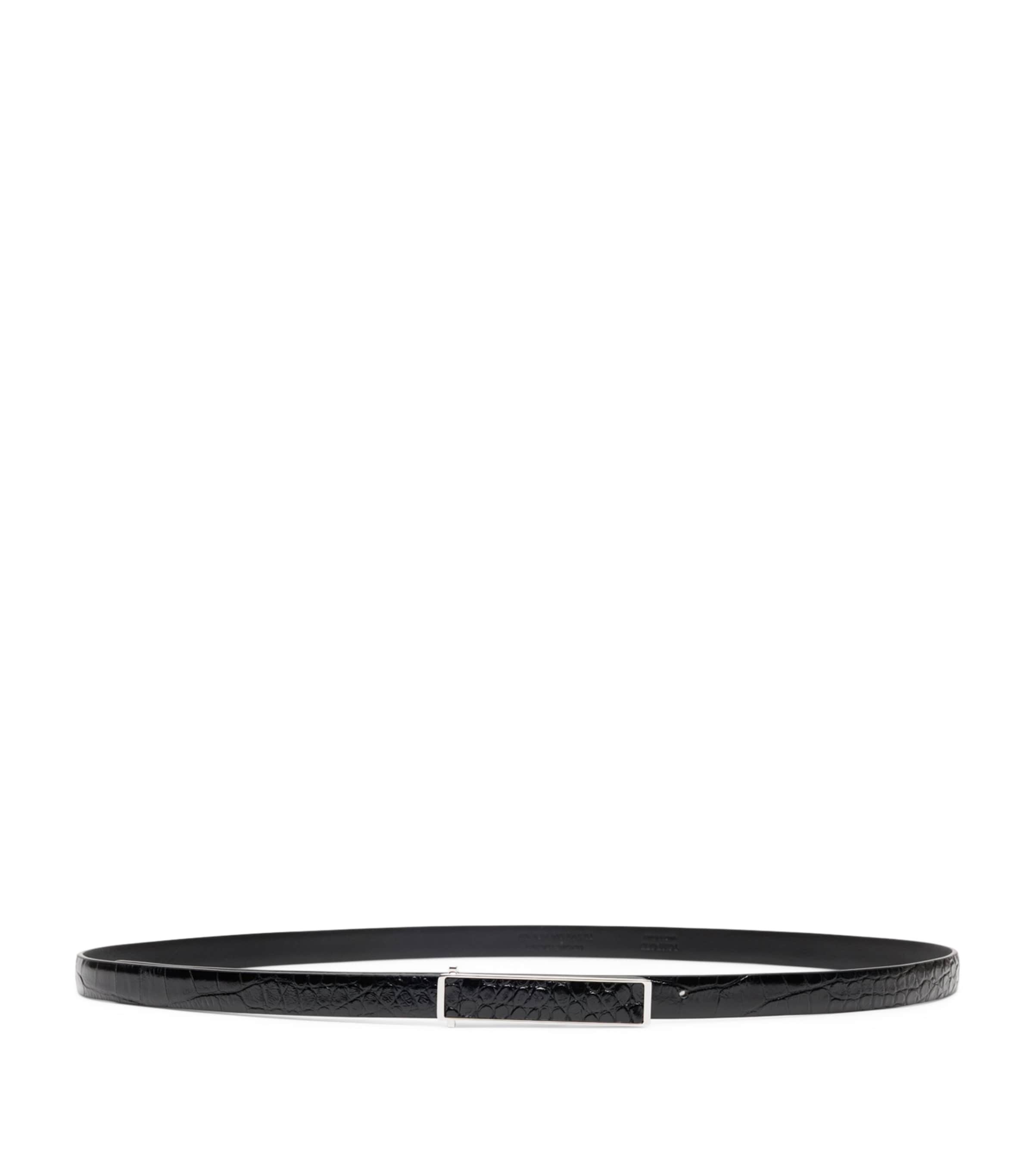 TOM FORD Leather Croc-Embossed Belt Naa