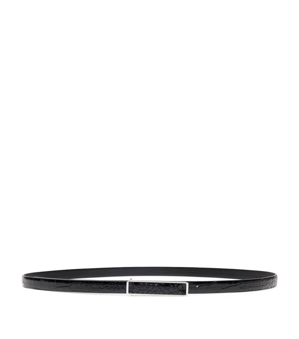TOM FORD Leather Croc-Embossed Belt Naa