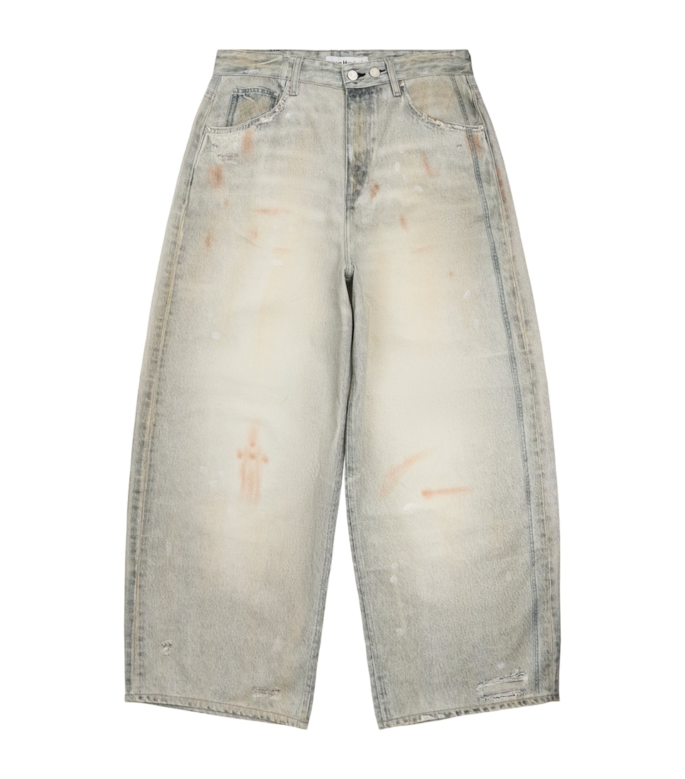 Won Hundred Mens Lyon Printed Straight Jeans Digital Painted