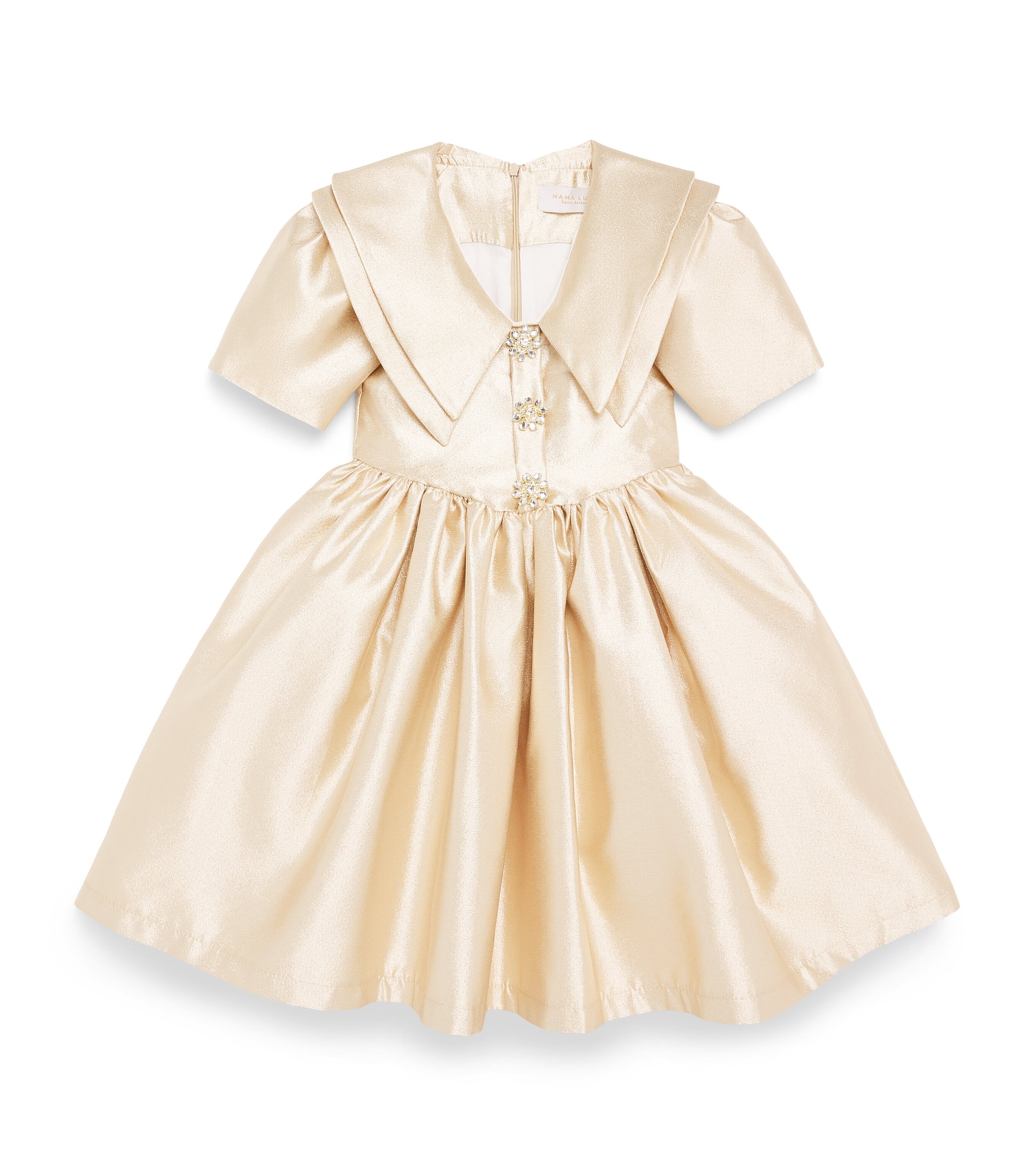 Mama Luma Satin Enchanting Brooch Dress (3-12 Years) Gold