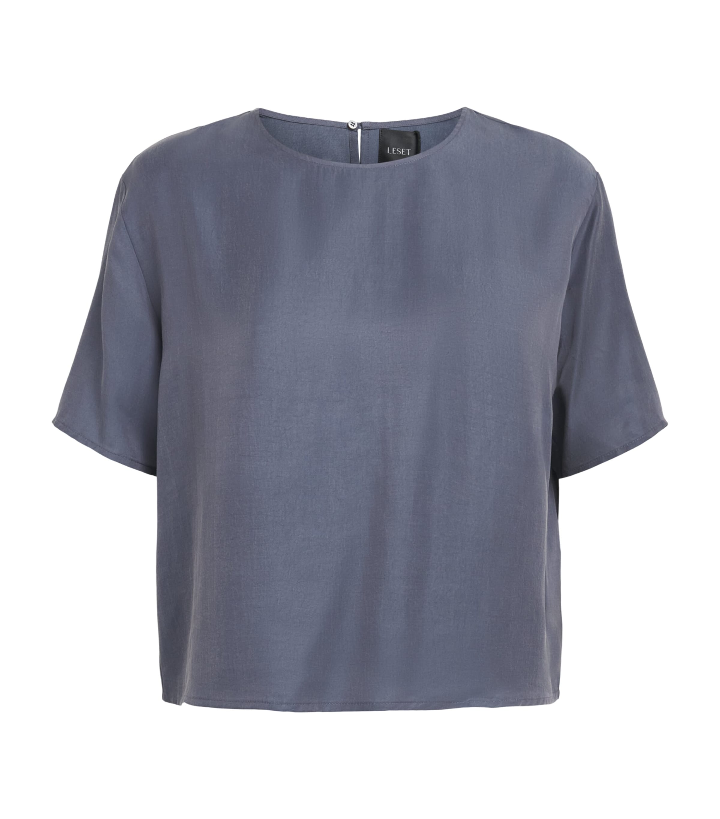 LESET Womens Kim Boxy T-Shirt Denim