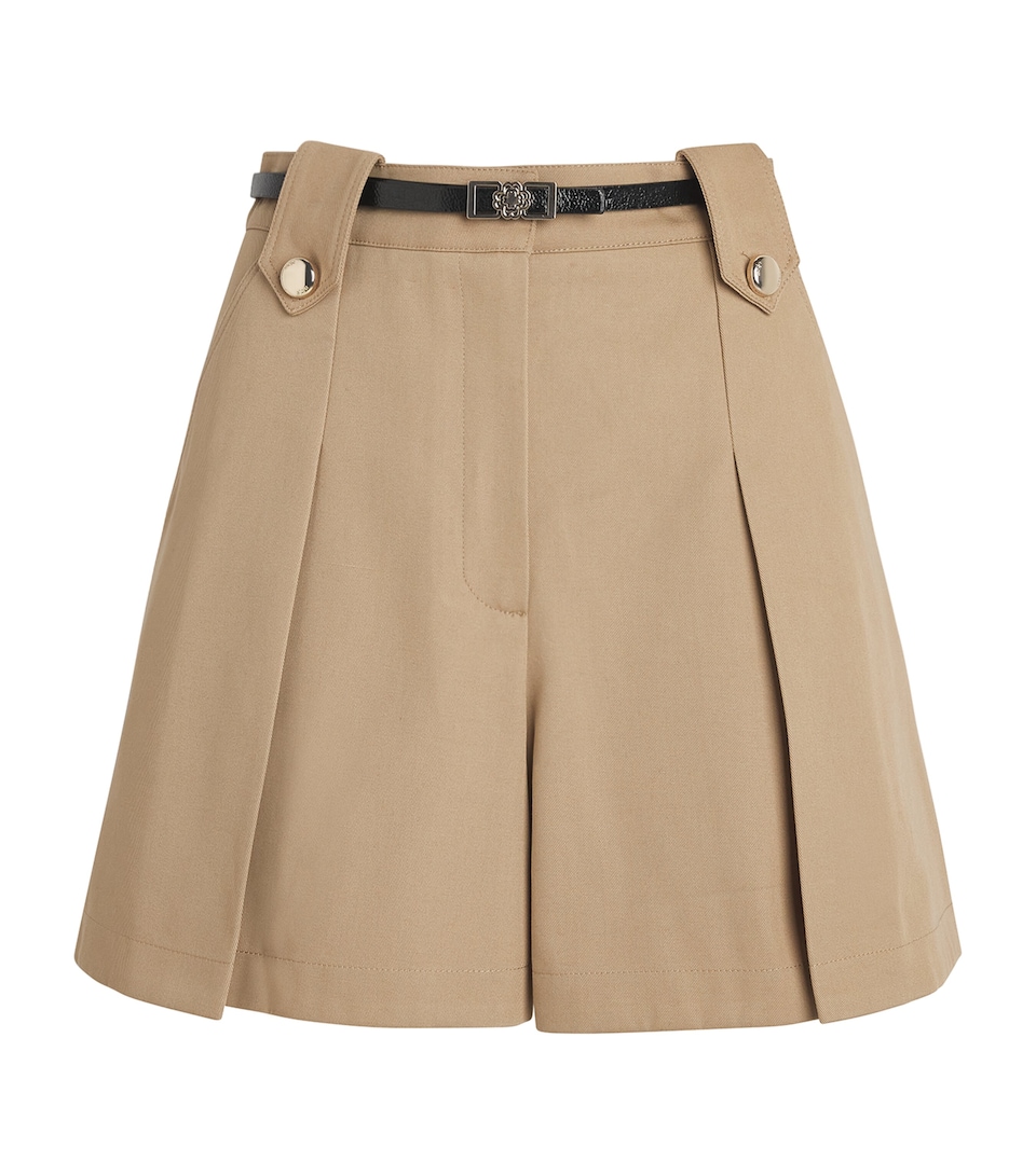 Cotton Pleated Shorts