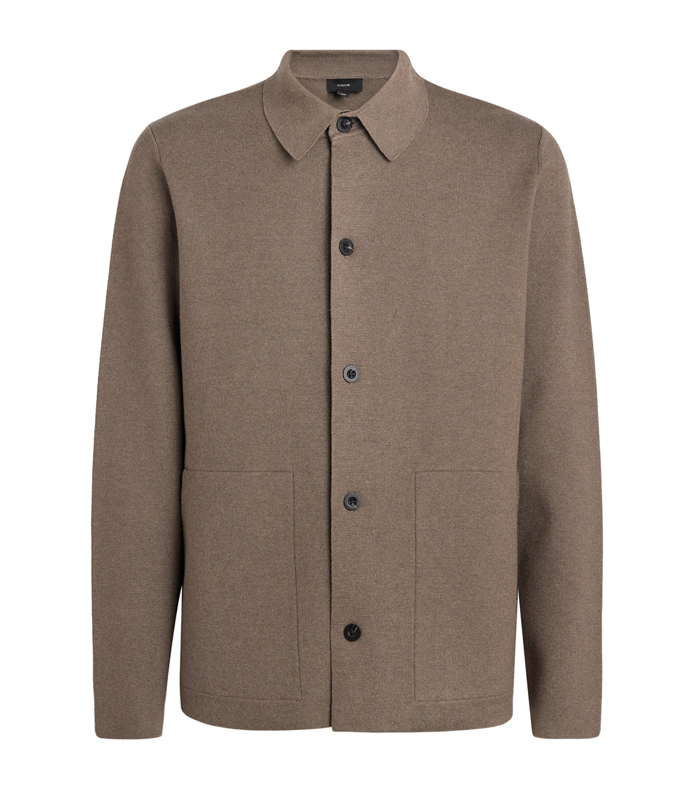 Vince Mens Milano-Knit Overshirt Lt H Tarmac