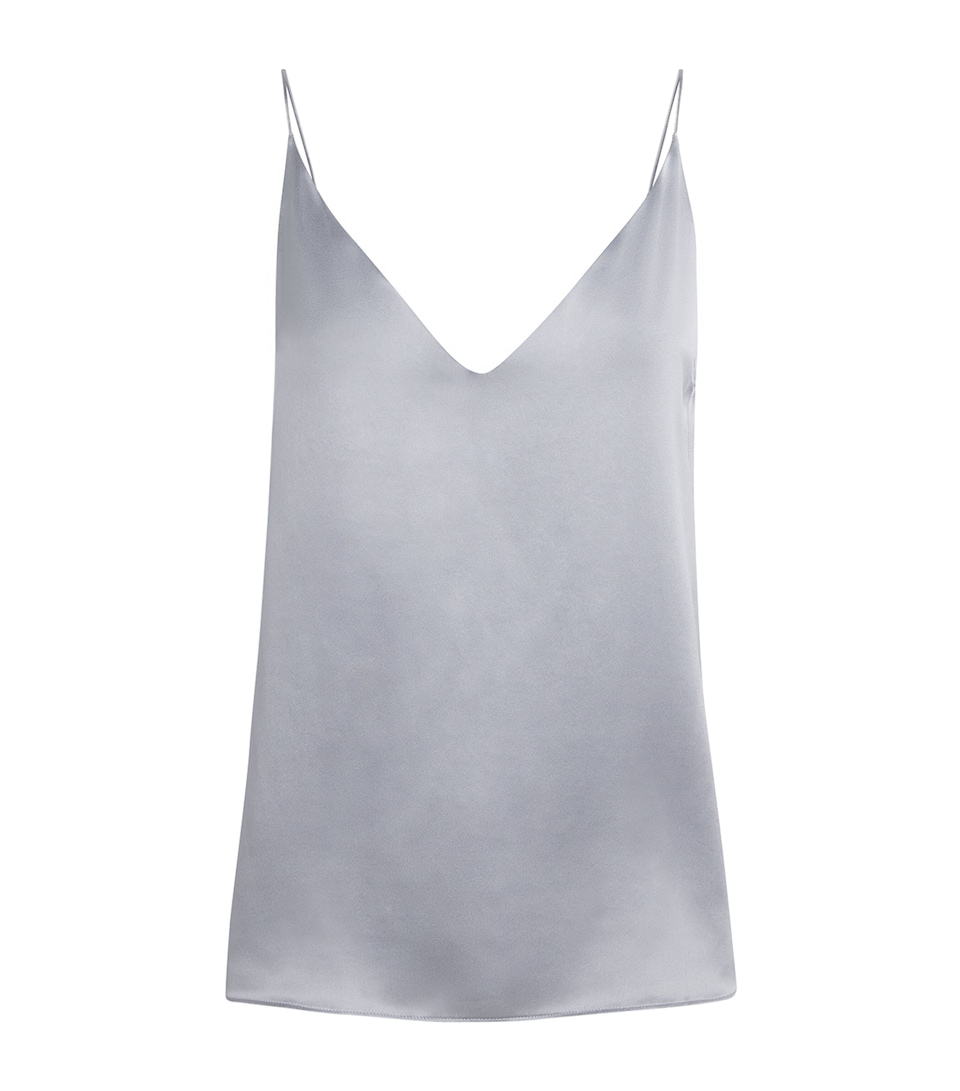 Eleventy Womens Silk V-Neck Cami Top Nuvola
