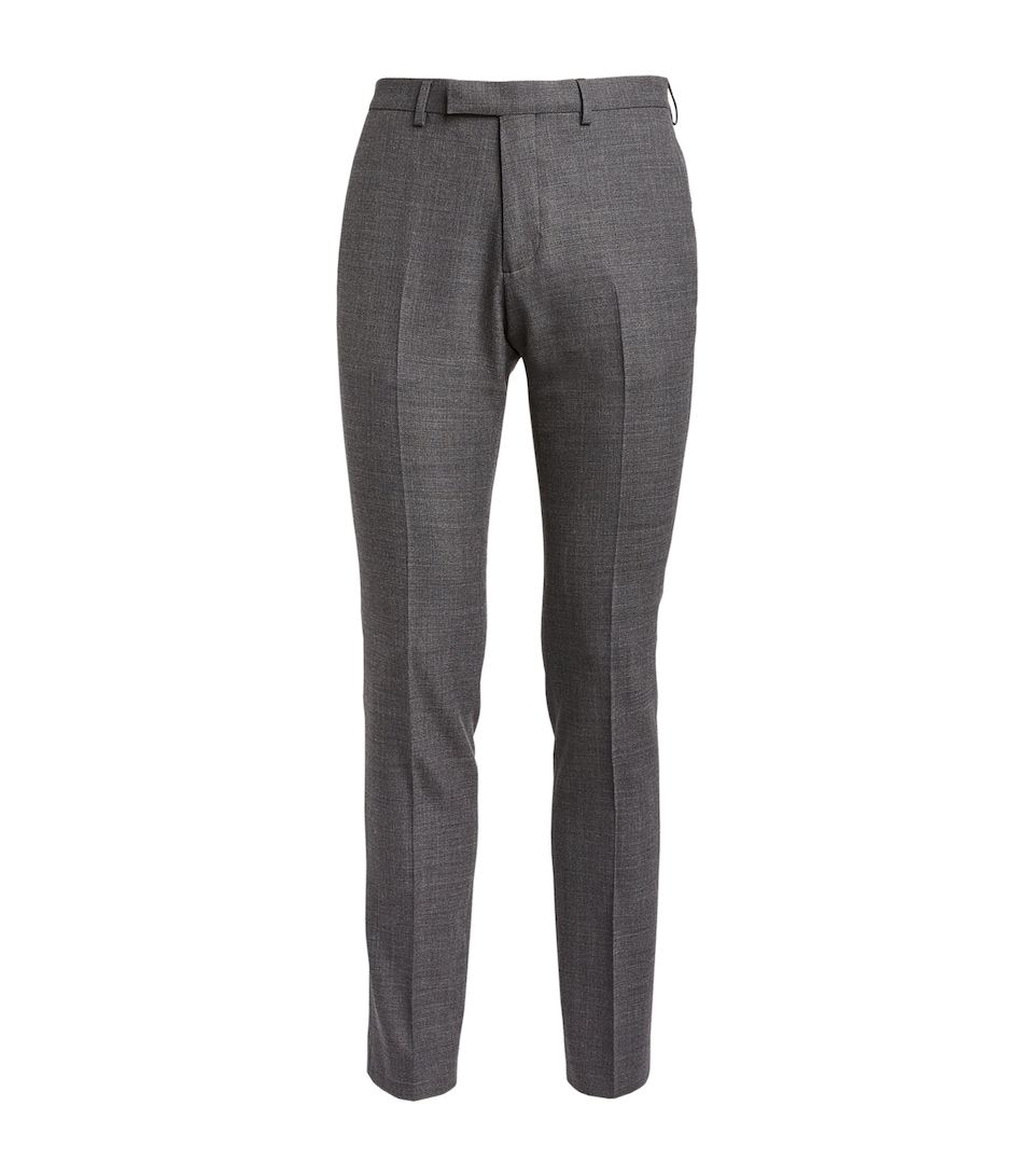 Sandro Paris Mens Wool-Rich Tailored Trousers Mocked Grey